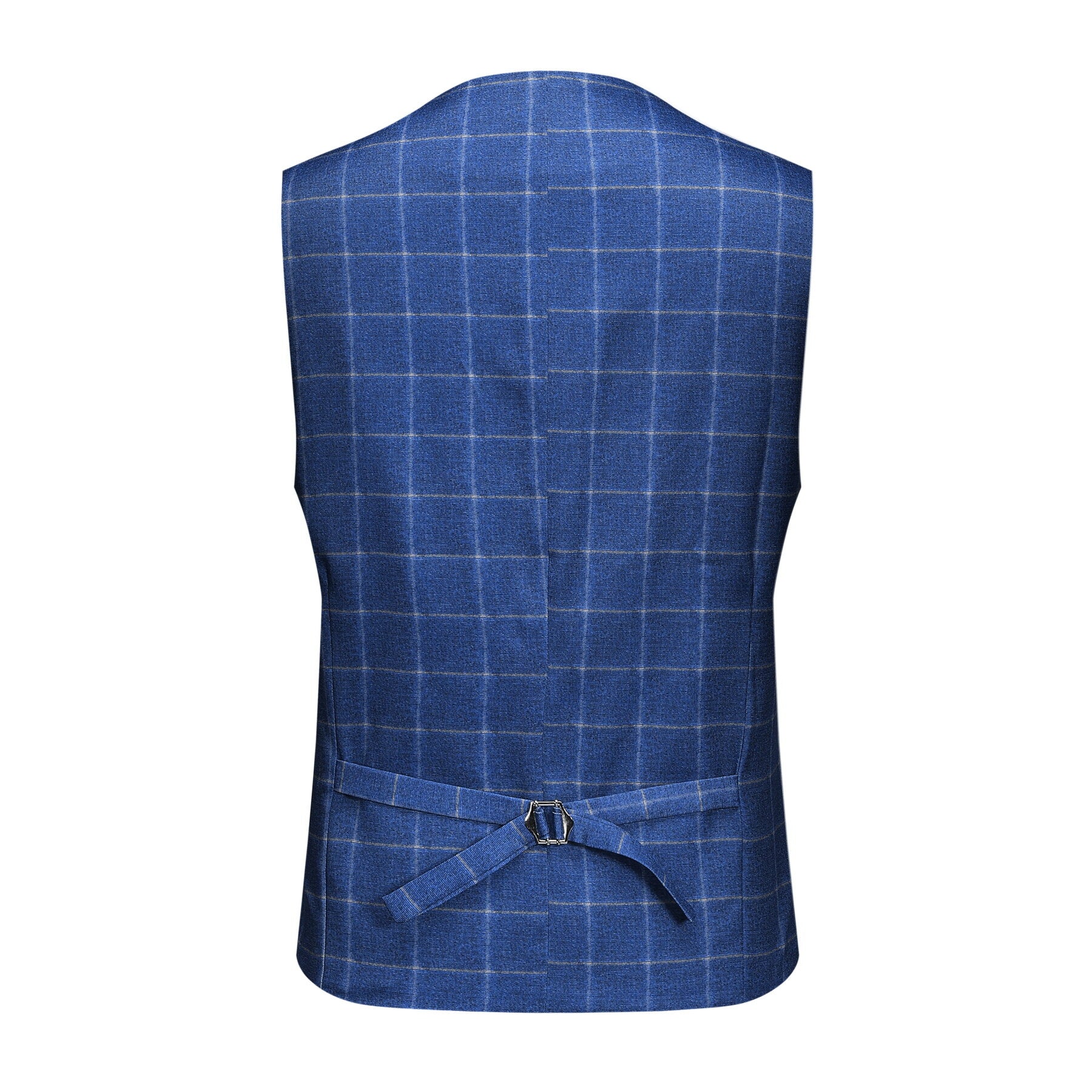 3 Piece Slim Fit Royal Blue Plaid Modern Suit for Men - Business Formal & Wedding Attire - Perfect for Office, Interviews, and Special Occasions