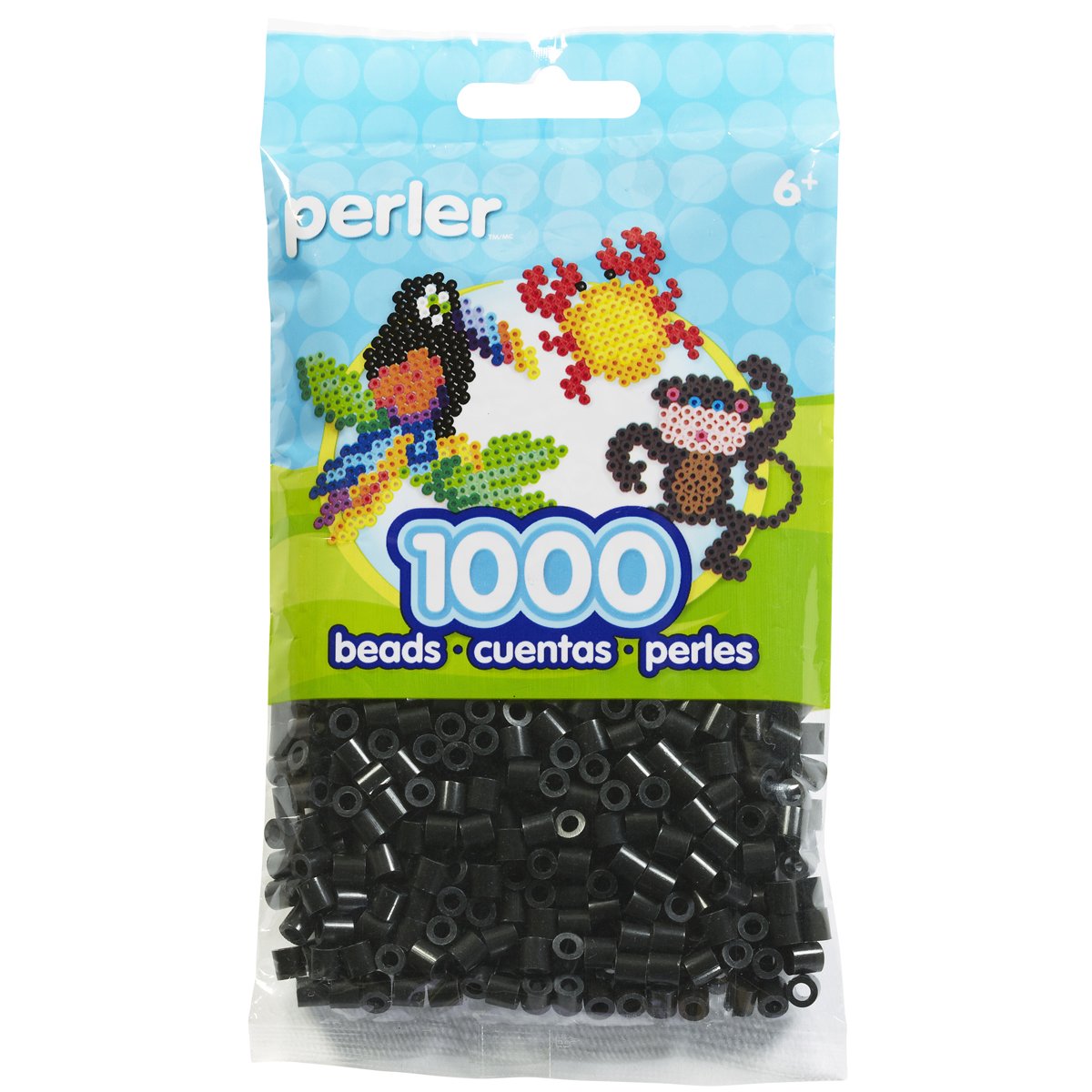 Perler Black Beads for Kids Crafts - 1000 pcs DIY Art Beads for Jewelry Making, Keychains & Home Decor - Perfect for Birthday Parties & Creative Projects