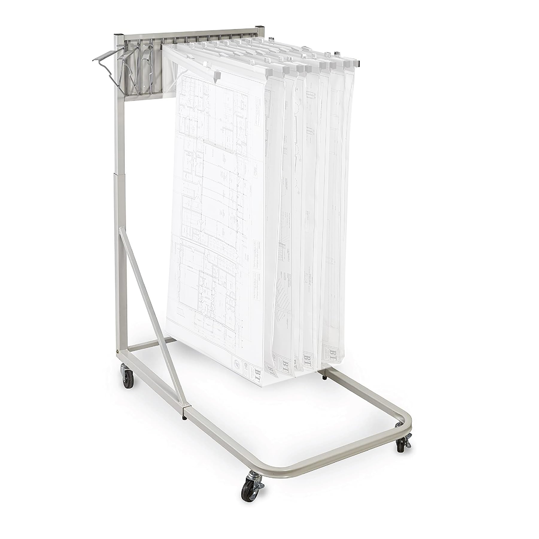 Adir Mobile Blueprint Holder - Heavy Duty Construction Plan Rack, Wall Mounted Map Organizer, Job Site Blueprint Display Stand for Architects, Engineers & Contractors - Perfect for Office, Construction Site & Home Studio (Without Clamps)