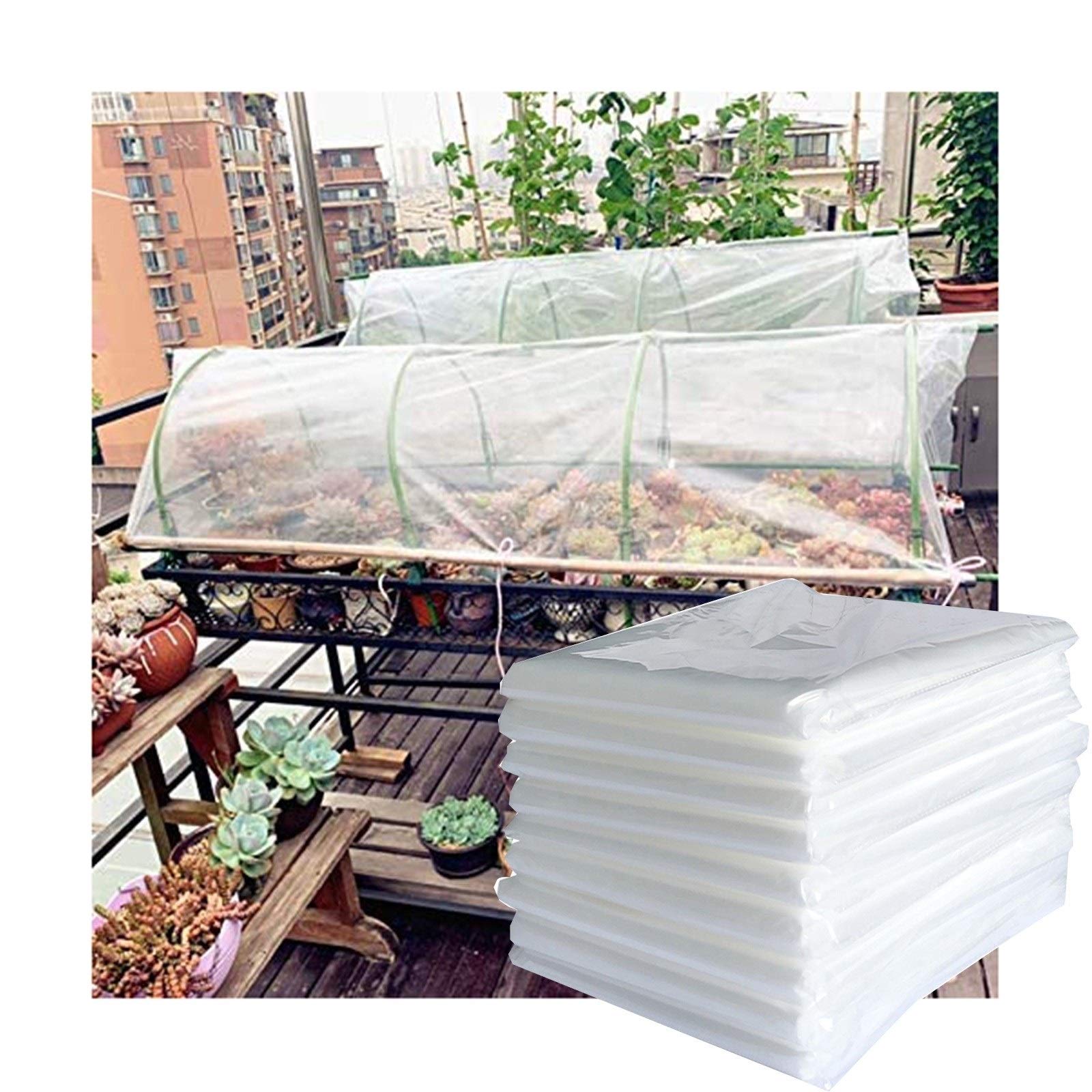 GDMING Clear Greenhouse Film 6x10m - Waterproof Polytunnel Cover, Anti-Aging & Antifreeze Polyethylene Sheeting for Plant Protection - Customizable Size - Ideal for Home Gardens, Backyard Greenhouses & Winter Plant Care