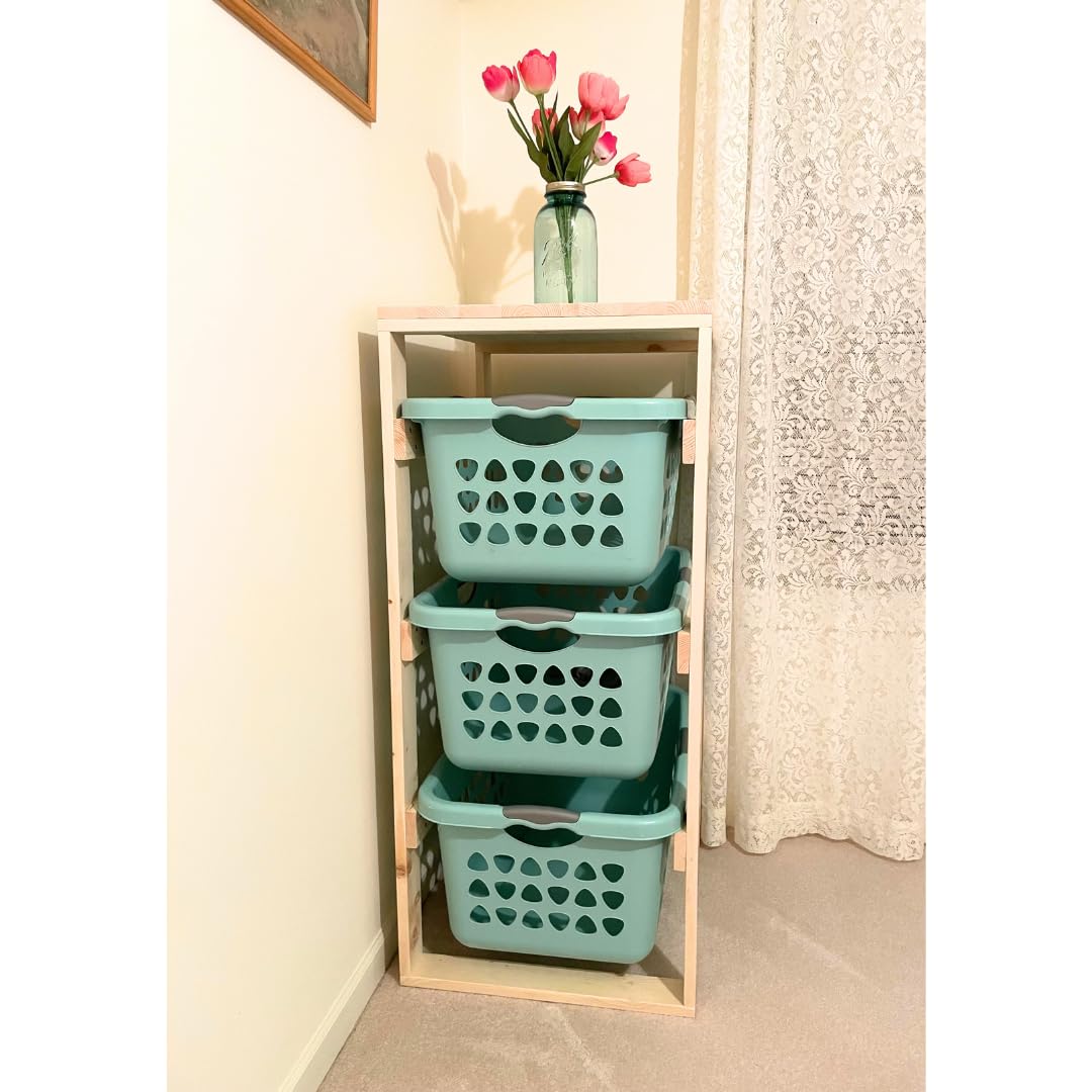 3-Tier Rolling Laundry Basket Holder with Wheels - Space-Saving Narrow Storage Shelf for Clothes, Towels & Toys - Perfect for Small Bathrooms, Laundry Rooms & Closets