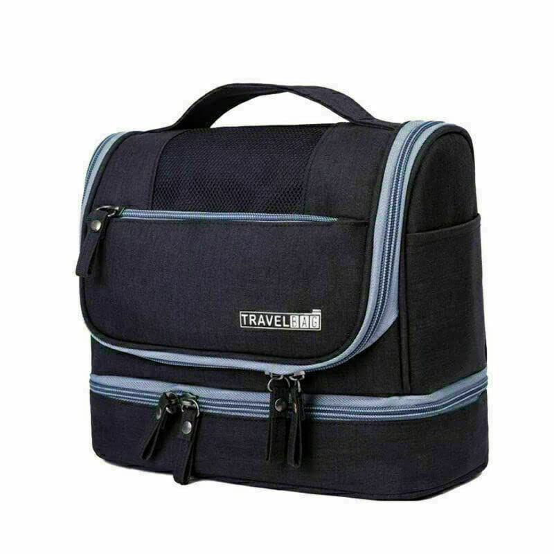 Waterproof Hanging Toiletry Bag for Travel - Large Black Cosmetic Organizer with Multiple Pockets | Perfect for Camping, Gym, Business Trips & Vacation Essentials Storage