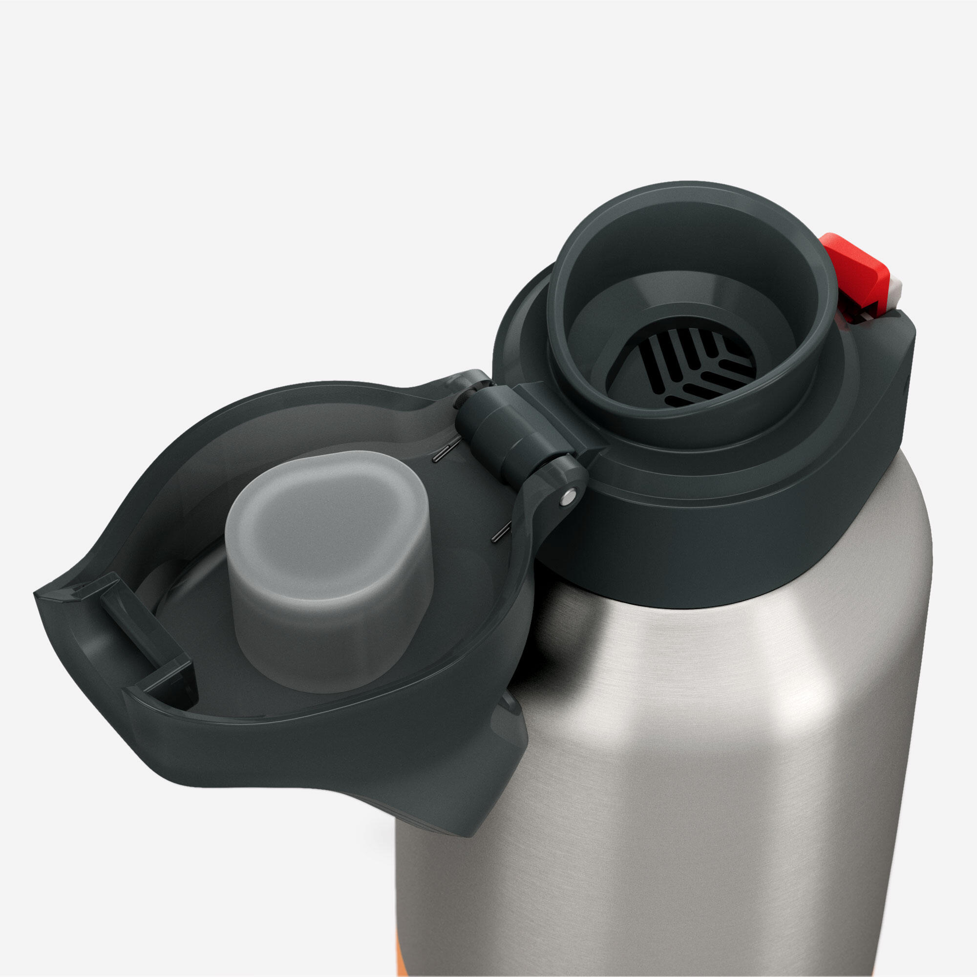 Quechua MH900 1L Double Wall Insulated Water Bottle - Leakproof Stainless Steel Thermos for Hiking, Camping & Outdoor Adventures