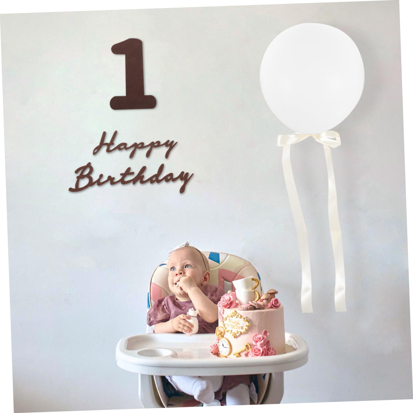 IWOWHERO 1 Set Non-Woven Fabric Alphabet Birthday Balloon Decoration - Letter Stickers for Party, Baby Shower & Anniversary Celebrations