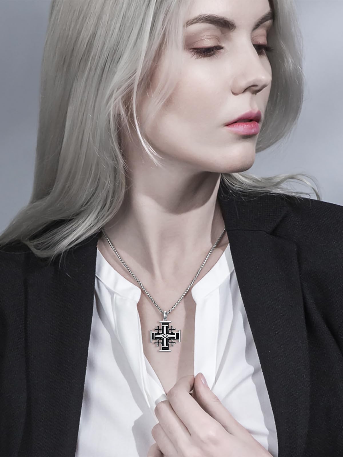 925 Sterling Silver Cross Necklace for Men - Religious Cross Pendant for Dad, Father's Day & Birthday Gifts - Perfect for Church, Daily Wear & Special Occasions