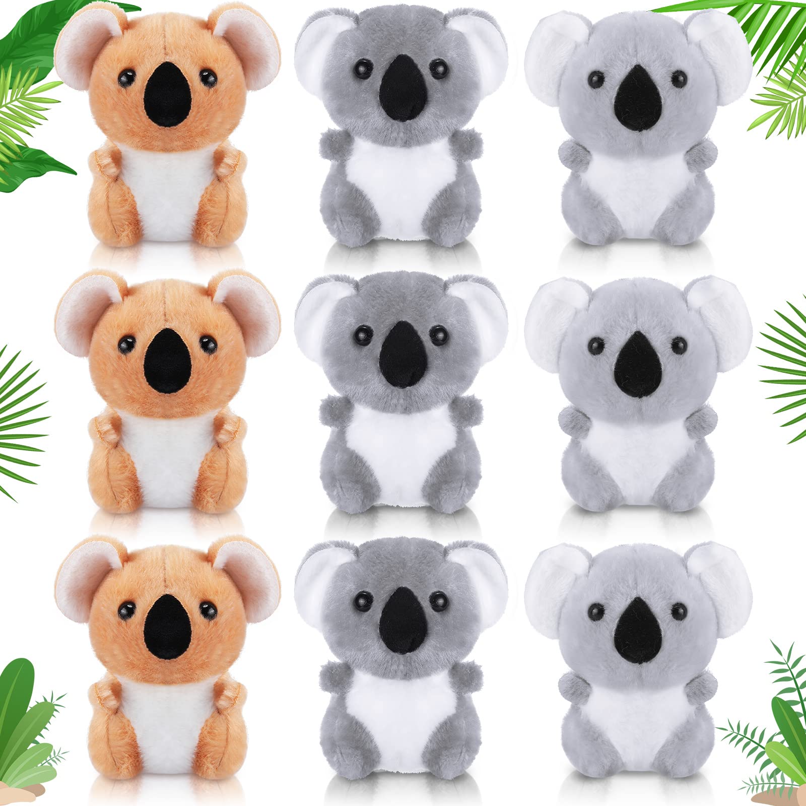9 Pcs Mini Koala Bear Plush Stuffed Animals - Soft Huggable Keychain Plush Toys for Kids, 4 Inch Small Koala Plushies Bulk Set - Perfect for Birthday Party Favors, Gifts, Awards & Forest-Themed Decorations