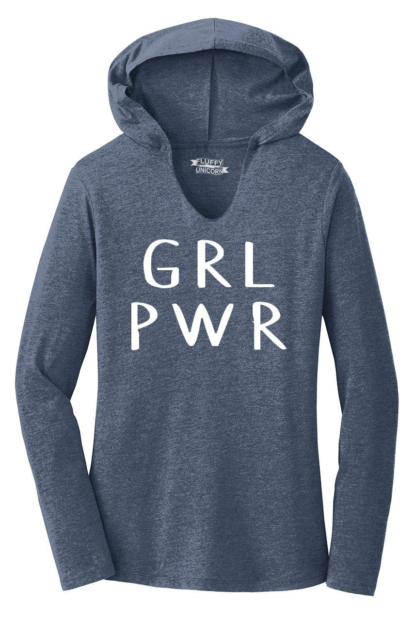 Funny Women's GRL Pwr Girl Power Hoodie - Cute & Comfy Pullover for Casual Wear, Gym, or Lounging