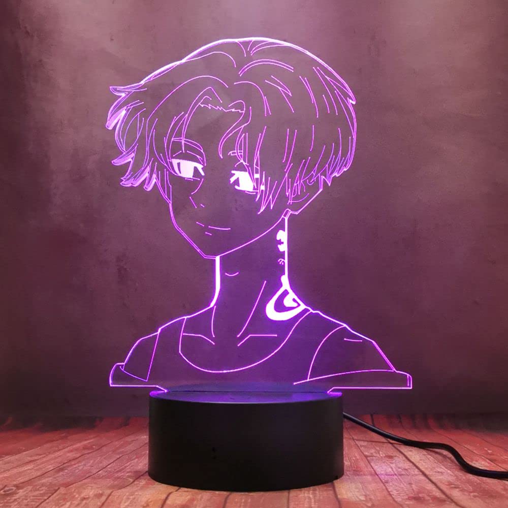 3D Anime LED Night Light - Portable Touch Remote Table Lamp with 16 Color Changing & Brightness Adjustable - Perfect for Kids Room, Bedside Decor, Christmas Gift (Mikey Baji Draken Design) - Ideal for Bedtime Reading, Nursery Lighting & Relaxing Sleep Aid