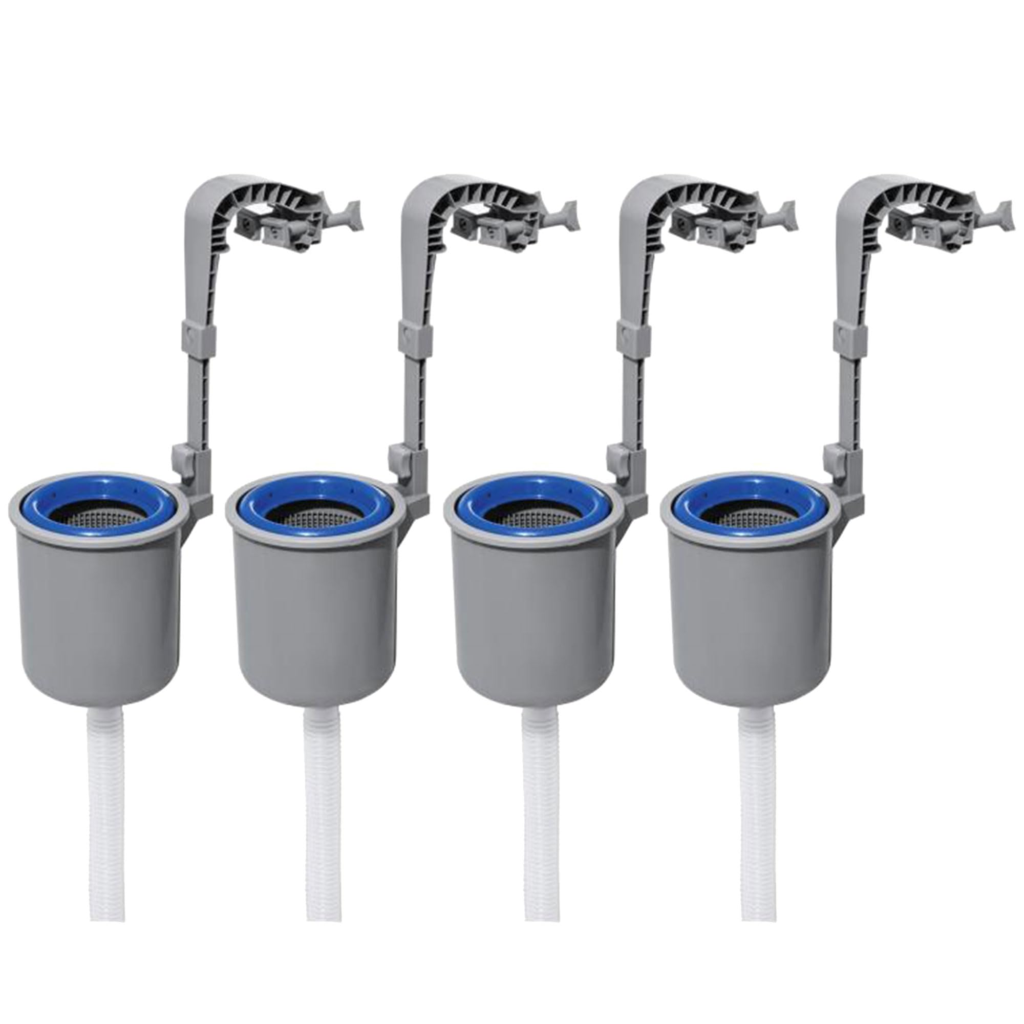 Bestway Flowclear Wall Mounted Automatic Pool Skimmer for Above Ground Pools - 530+ Gallon Filter Pump Compatible - 4 Pack (White/Blue) - Ideal for Keeping Pools Clean & Reducing Maintenance Effort
