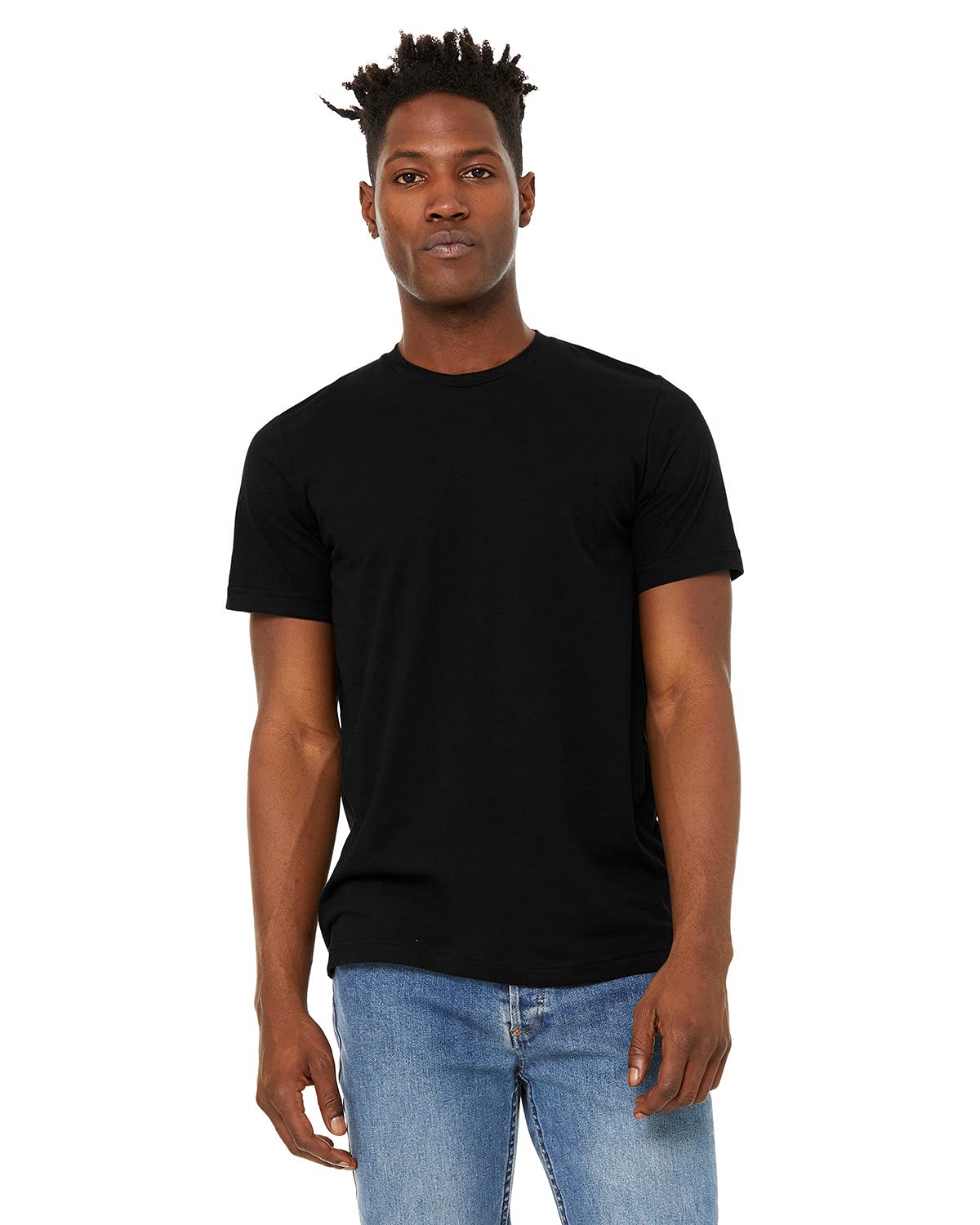Bella + Canvas Unisex Sueded T-Shirt - Soft Blend Short Sleeve Tee for Men & Women (Black) | Perfect for Casual Wear, Gym, and Everyday Outfits