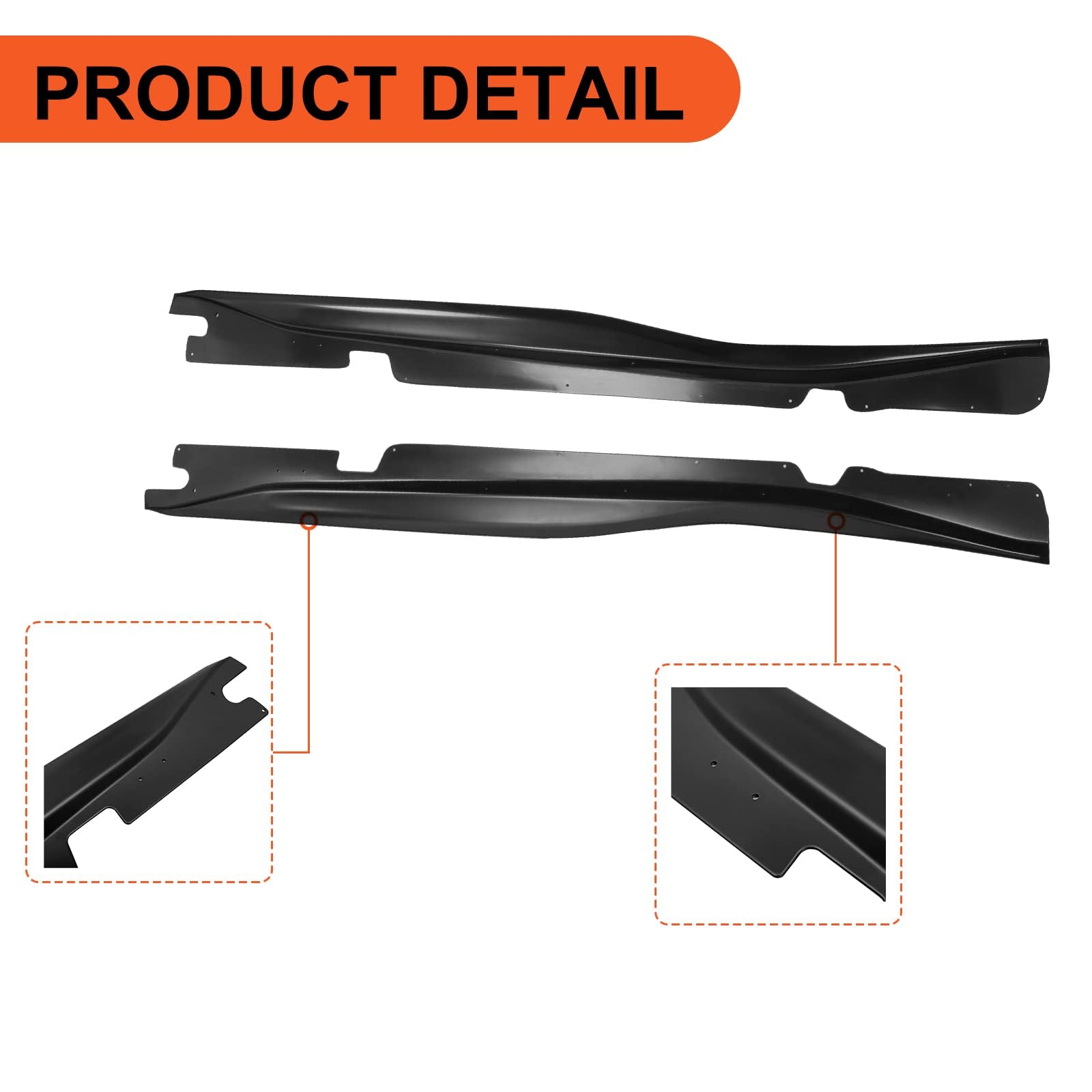 ECOTRIC Side Skirts Extension Rocker Panels for 2014-2019 Chevrolet Corvette C7 Base Model - Matte Black Finish - Enhance Style & Protection for Sports Car Enthusiasts