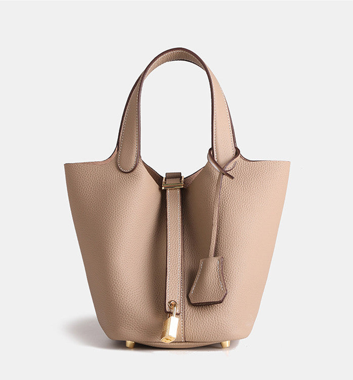 Stylish Genuine Leather Bucket Bag for Women - Trendy Crossbody Shoulder Handbag - Perfect for Work, Travel & Everyday Use