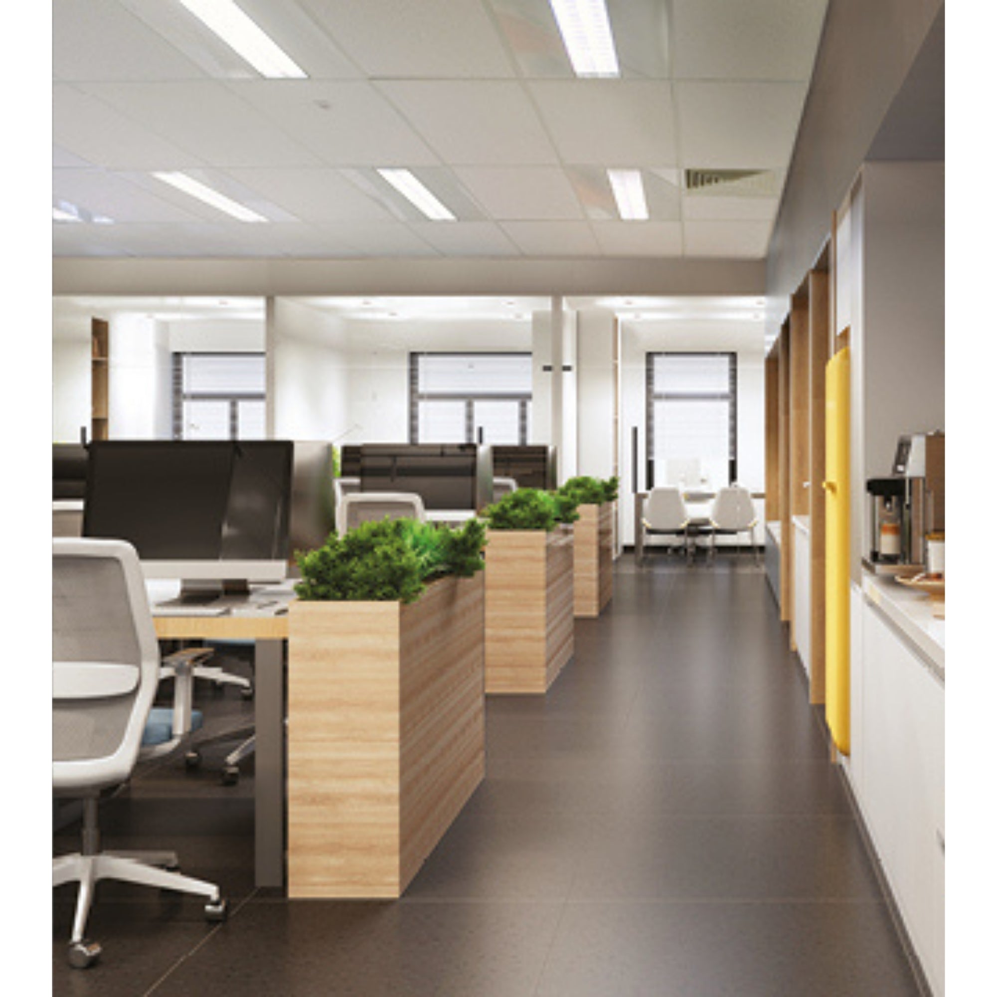 2x4 LED Troffer Light Fixture - 5500 Lumens, 44W, 3500K/4000K/5000K CCT, 120-347V Voltage, with Battery Backup - Perfect for Office, Warehouse, and Commercial Lighting