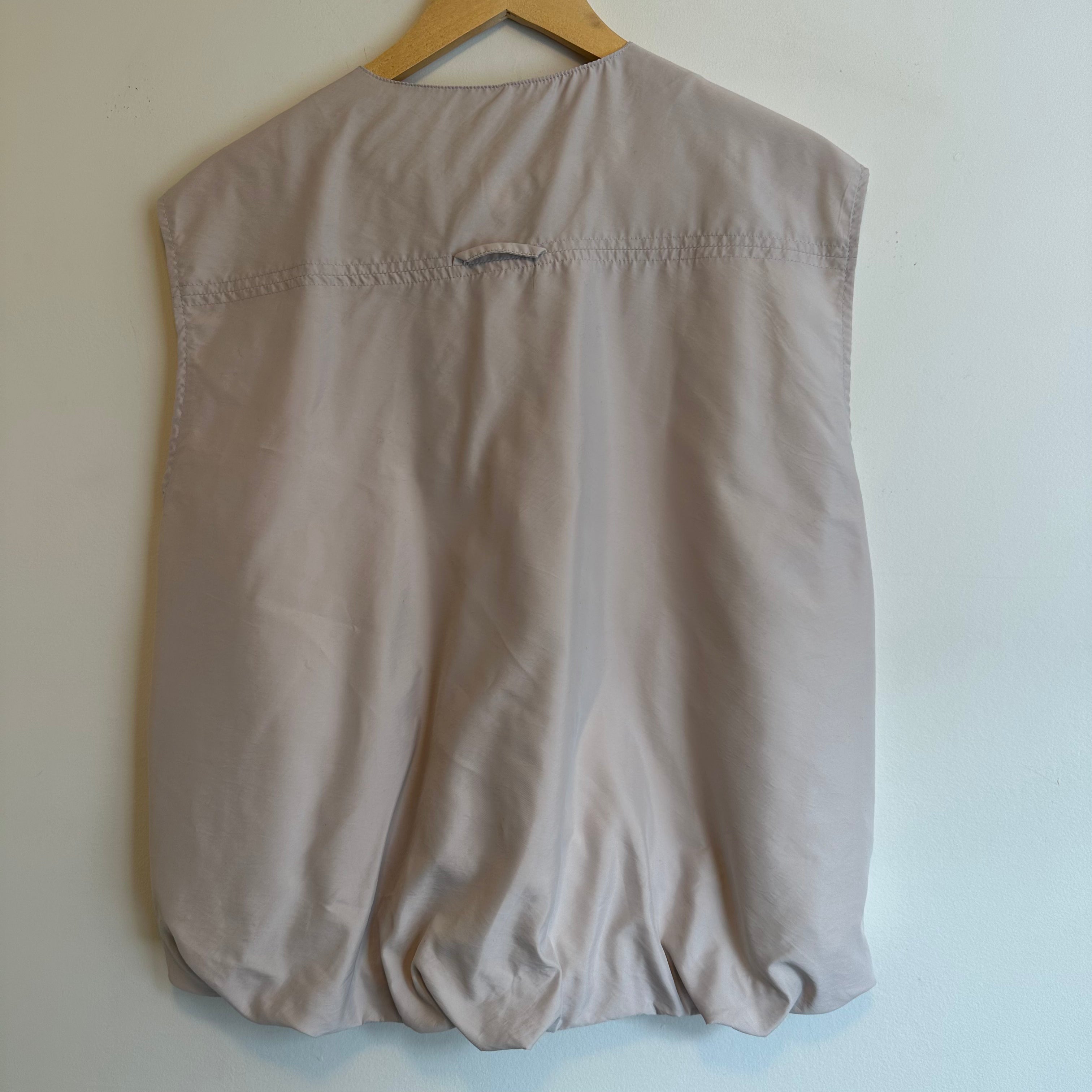 Men's Cream Fleece Vest - Lightweight Warm Winter Puffer Jacket for Outdoor Hiking & Casual Wear