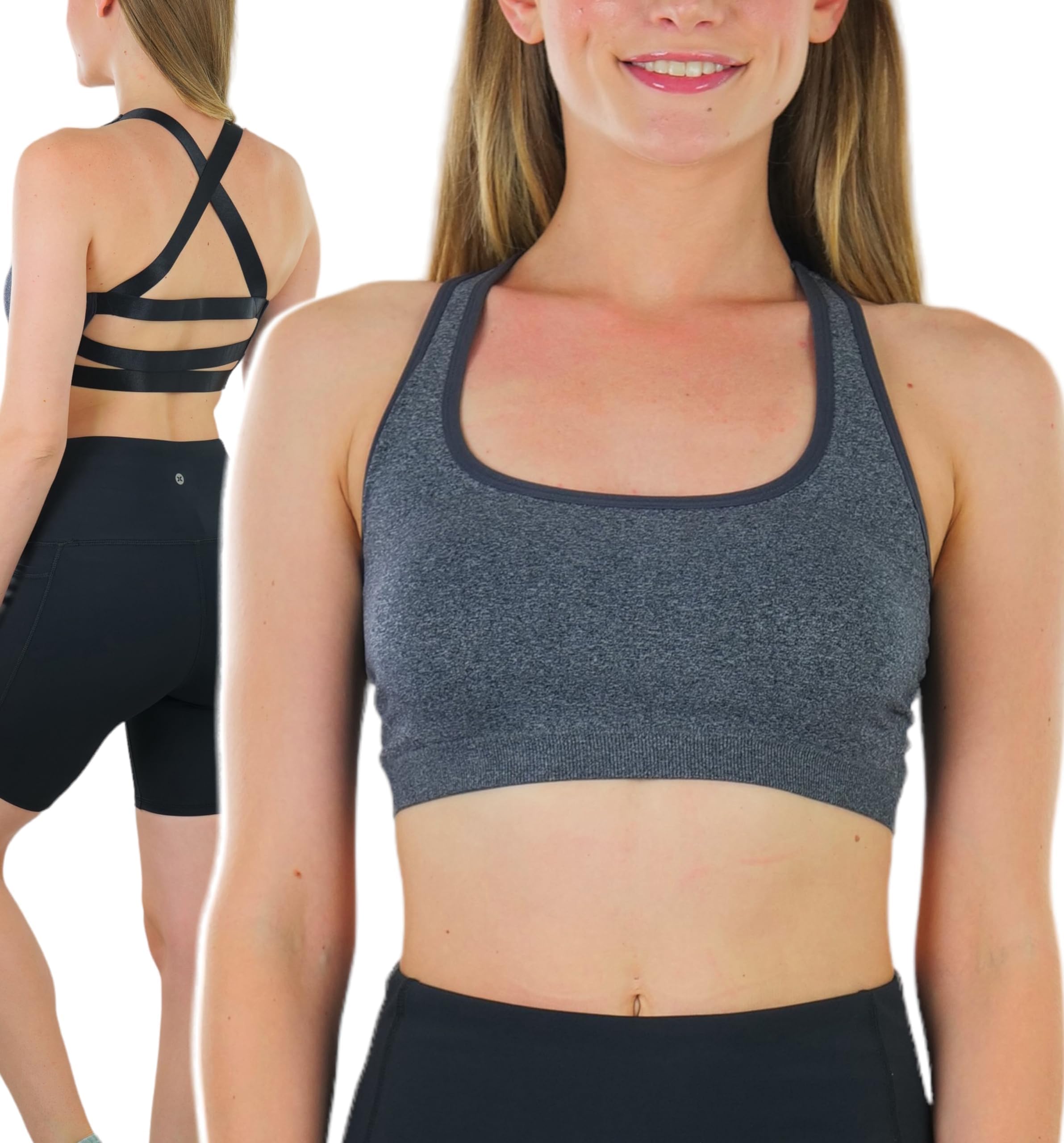 ToBeInStyle Women's Seamless Supportive Wire-Free Sports Bras & Bralettes - Comfortable Yoga, Gym & Lounge Wear for Active Women