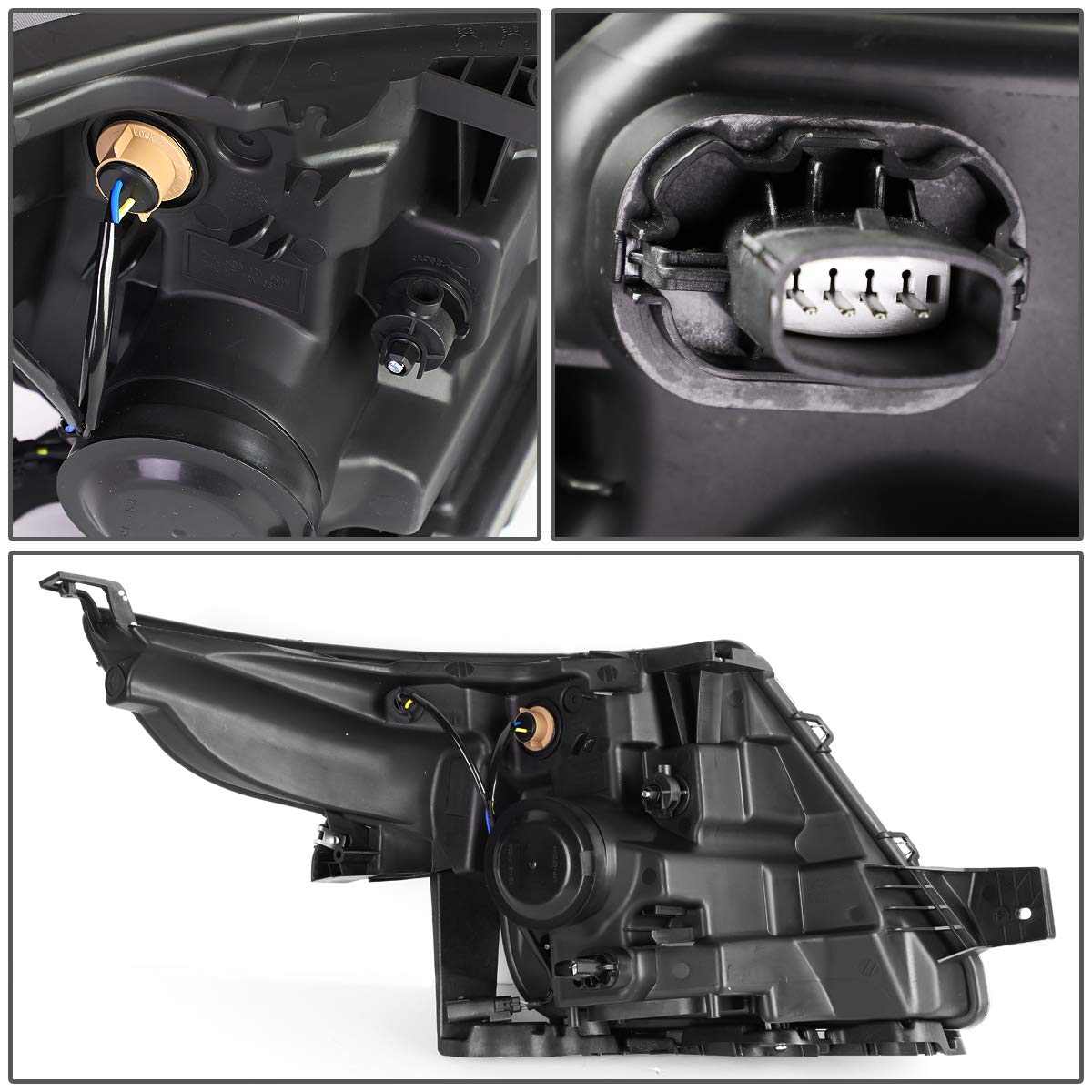 Auto Dynasty Black Housing Clear Corner Projector Headlight Lamps with Tool Kit - Compatible with Ford Explorer 2011-2015 | Upgrade Your Night Driving & Off-Road Adventure Lighting