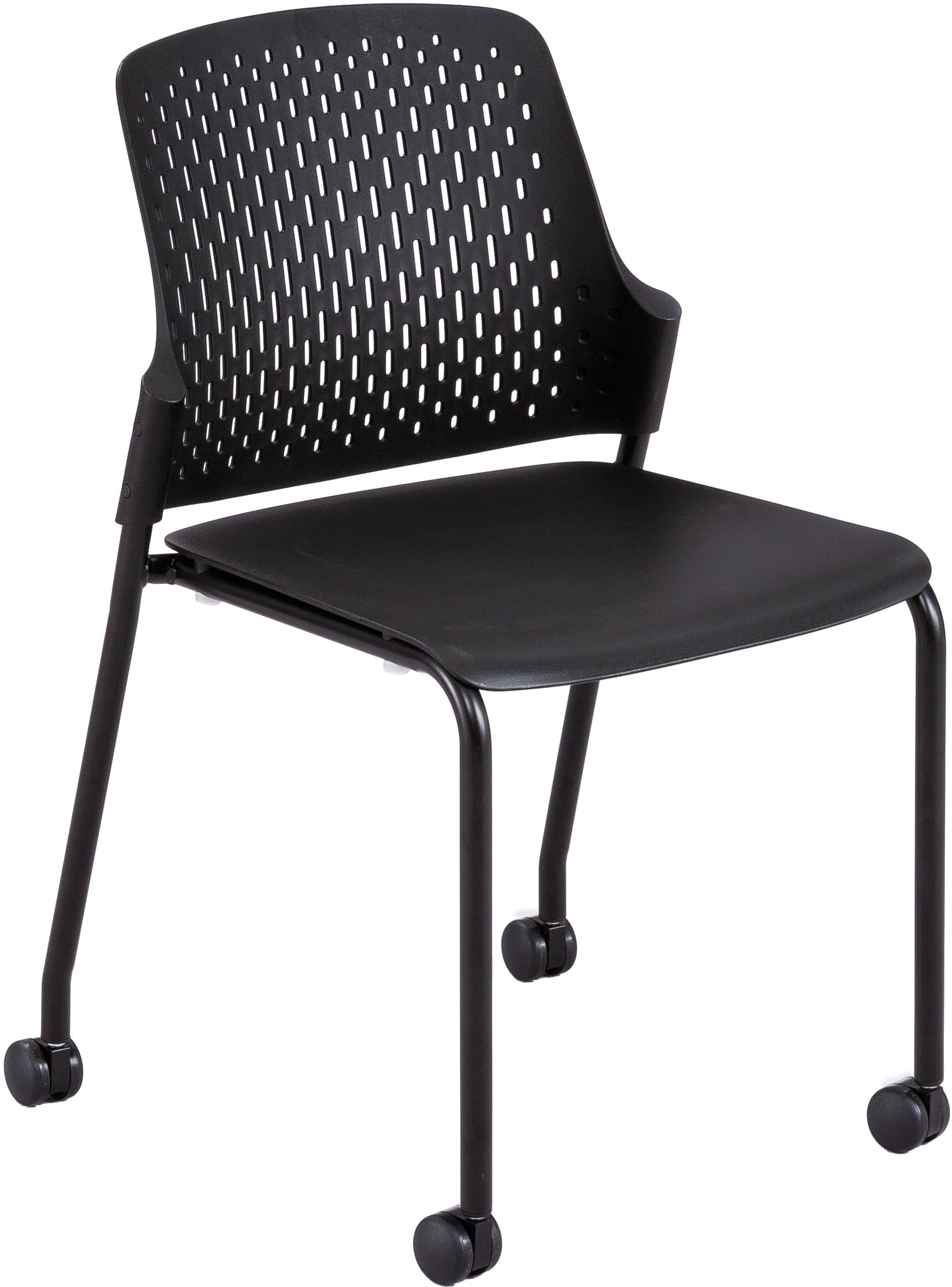 Safco Next™ Stack Chair with Casters - Set of 4 (4314) | Ergonomic Office Chairs for Conference Rooms, Classrooms & Home Offices | Durable & Space-Saving Stackable Design