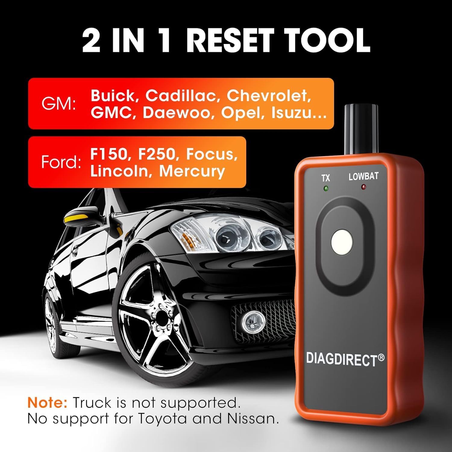 2-in-1 TPMS Relearn Tool for GM & Ford Vehicles | EL50448 Tire Pressure Monitor Sensor Reset Tool | Perfect for Auto Shops & DIY Car Maintenance