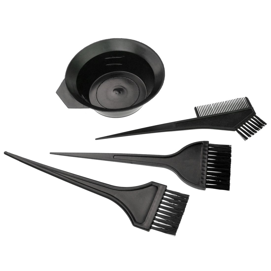 Professional Hair Color Dye Bowl Comb Brushes Kit Set - 4 Piece Salon Styling Tools for At-Home Hair Coloring & Styling - Perfect for DIY Hair Treatments, Highlights, and Root Touch Ups