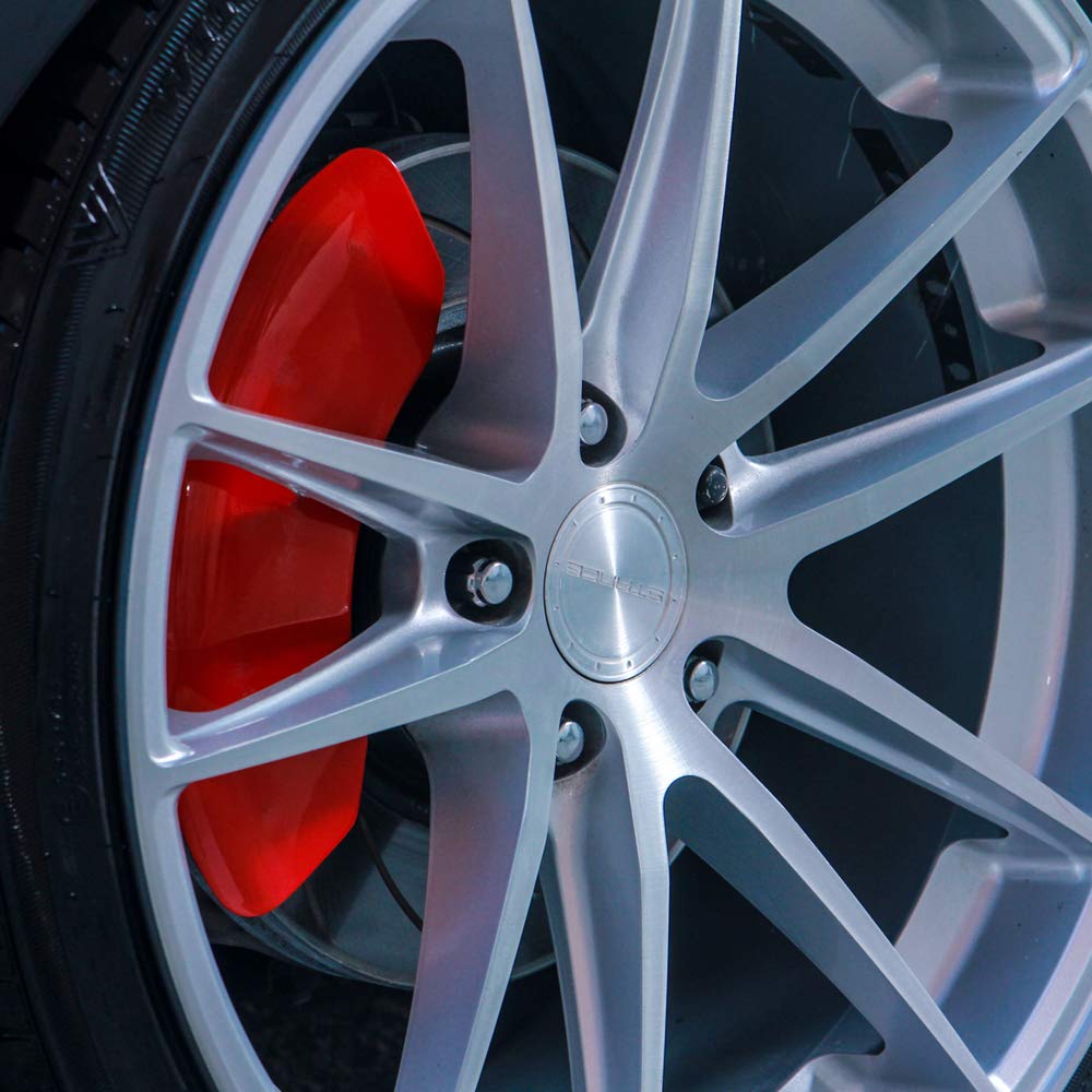 MGP Classic Red Aluminum Brake Caliper Covers (Set of 4) - High-Performance Car Accessories for Enhanced Style & Protection - Perfect for Sports Cars, Luxury Vehicles & Auto Enthusiasts