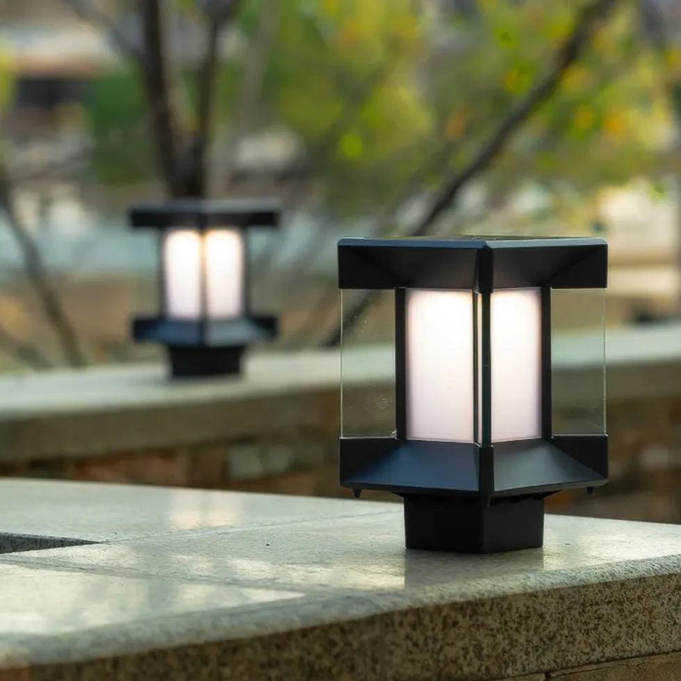 Solar Powered Outdoor Square Pillar Lights - Waterproof LED Landscape Lighting for Garden, Pathway, and Driveway - Energy Efficient & Weather Resistant