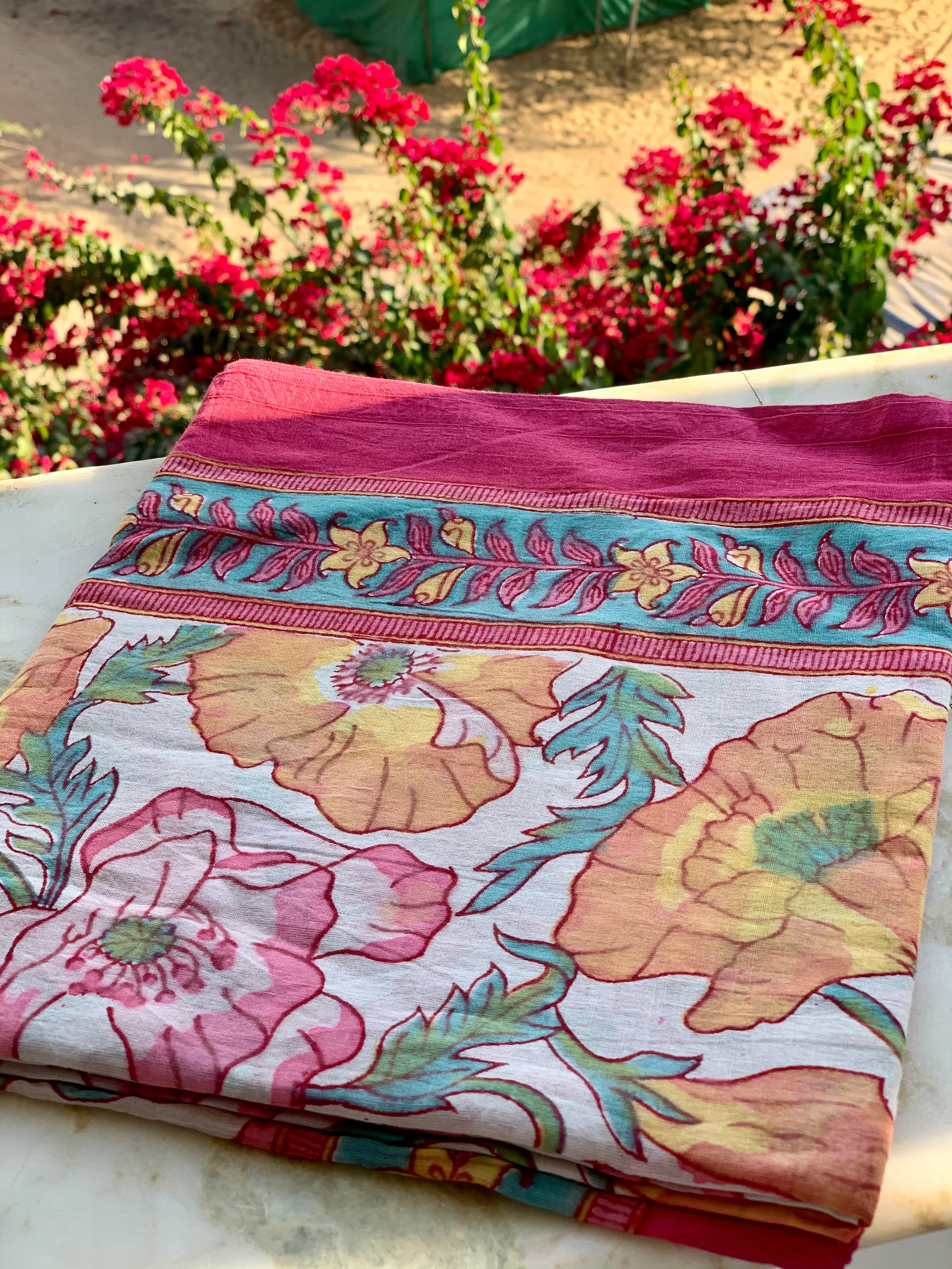 Stylish Block Print Cotton Sarong Pareo Shawl - New Collection | Perfect for Beach, Pool, and Summer Outfits