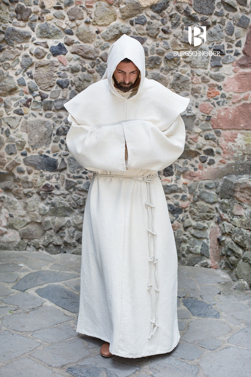 Authentic Monk's Habit - Benediktus Natural Cotton Robe for Religious Ceremonies & Meditation