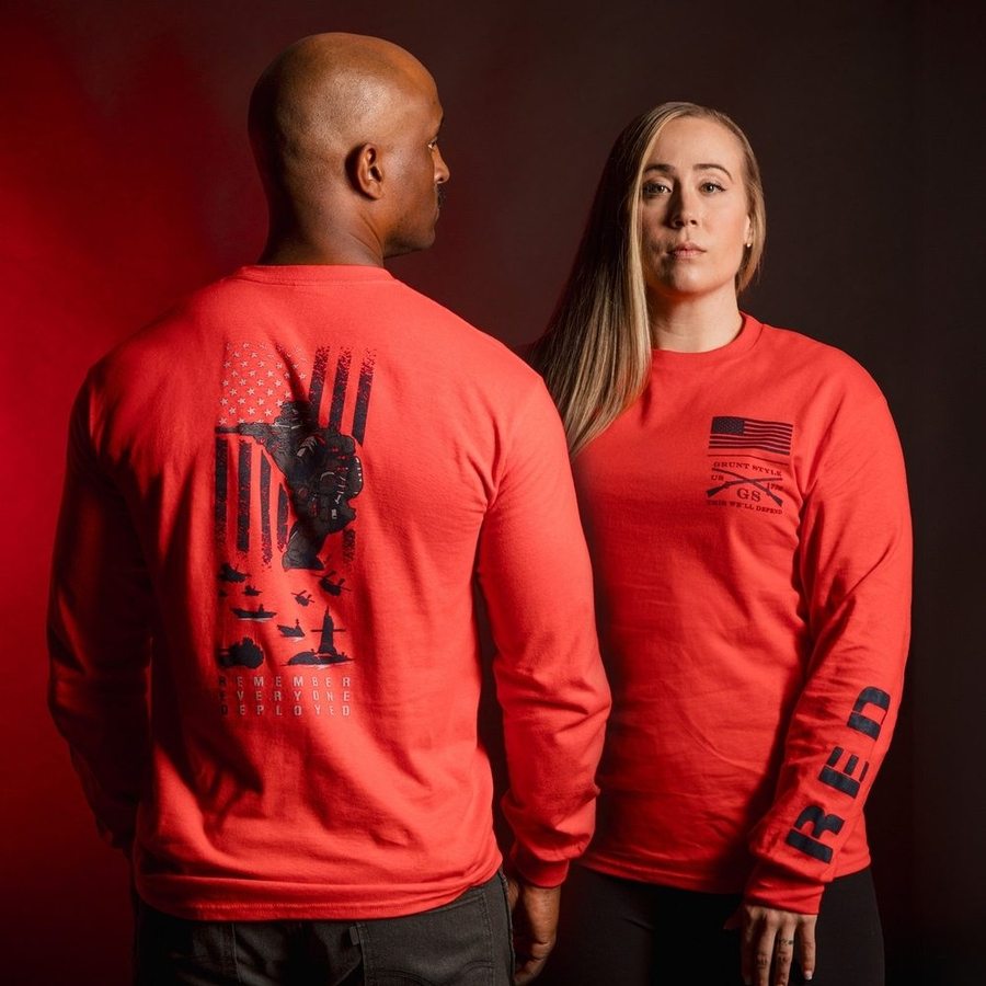 RED Friday Long Sleeve T-Shirt for Men & Women - Comfortable Cotton Crewneck Top for Casual Wear, Workouts & Holiday Outfits