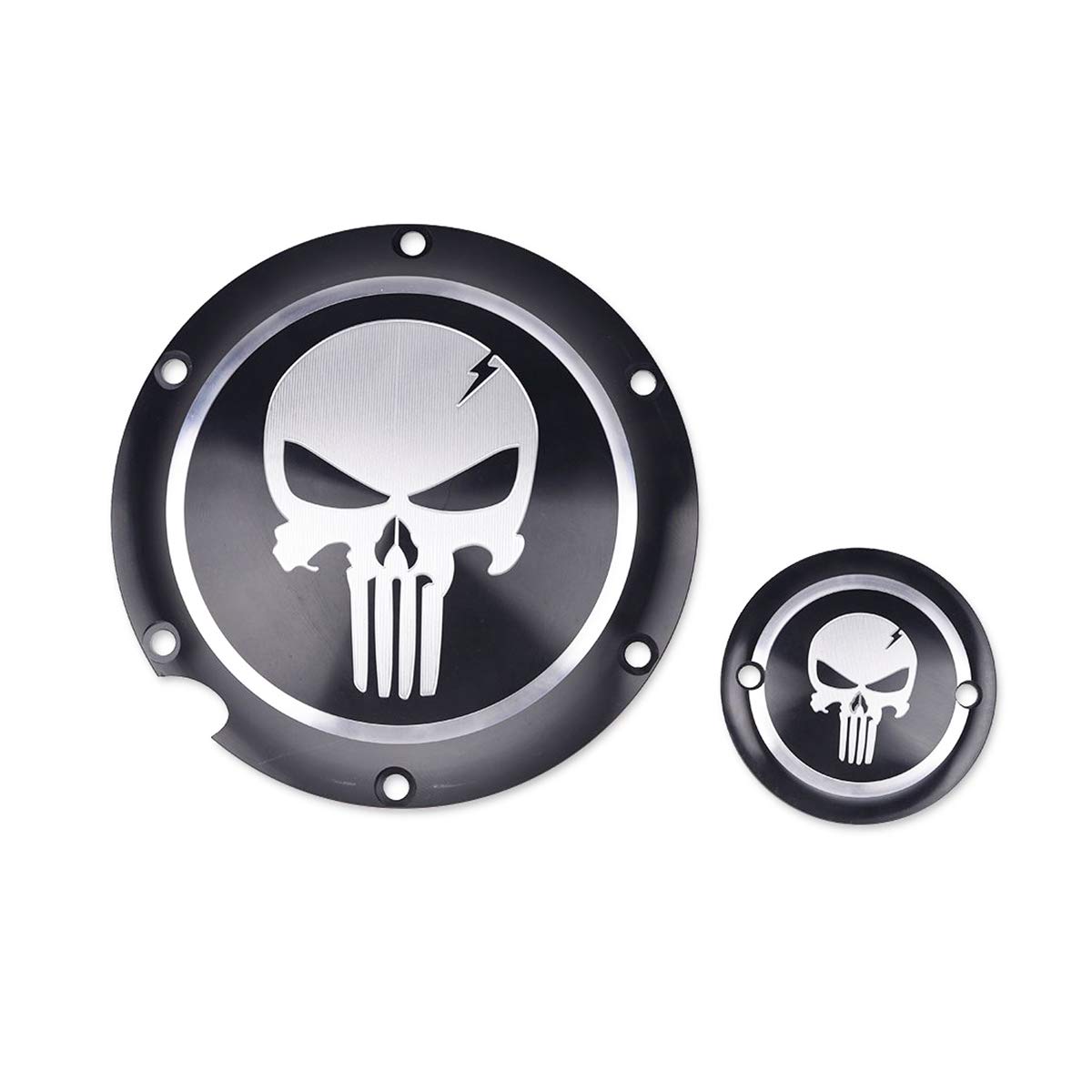 Harley Sportster Iron XL 883 1200 48 72 Black Skull Engine Derby Cover with Timer Replacement - Upgrade Your Motorcycle Aesthetics for Cruiser Rides & Custom Bike Shows