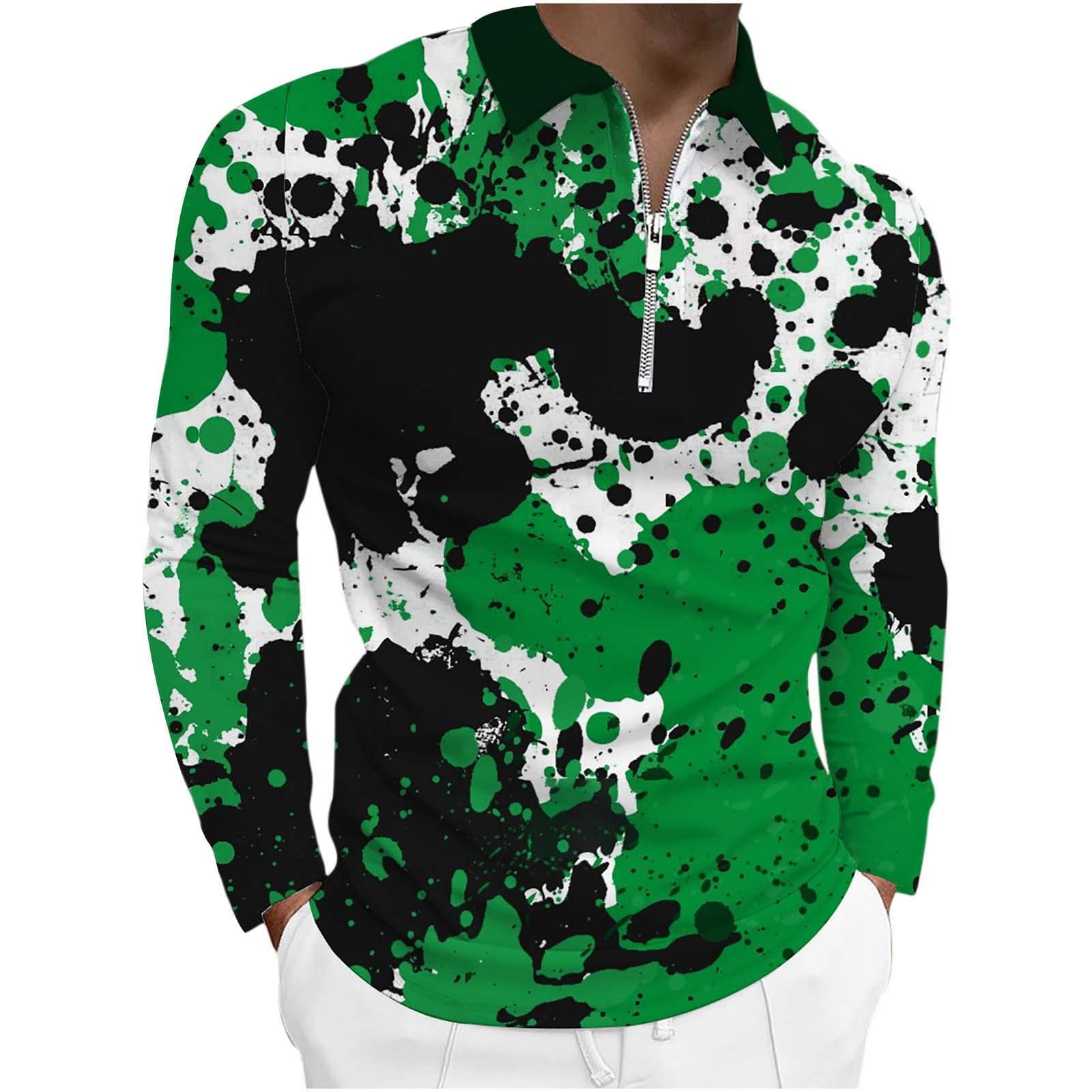 Men's Trendy Casual Slim Fit Half Zipper Lapel Collar Long Sleeve Pullover Blouse - Premium Non-Printing T-Shirts for Young Adults, Perfect for Office, Casual Outings & Evening Gatherings