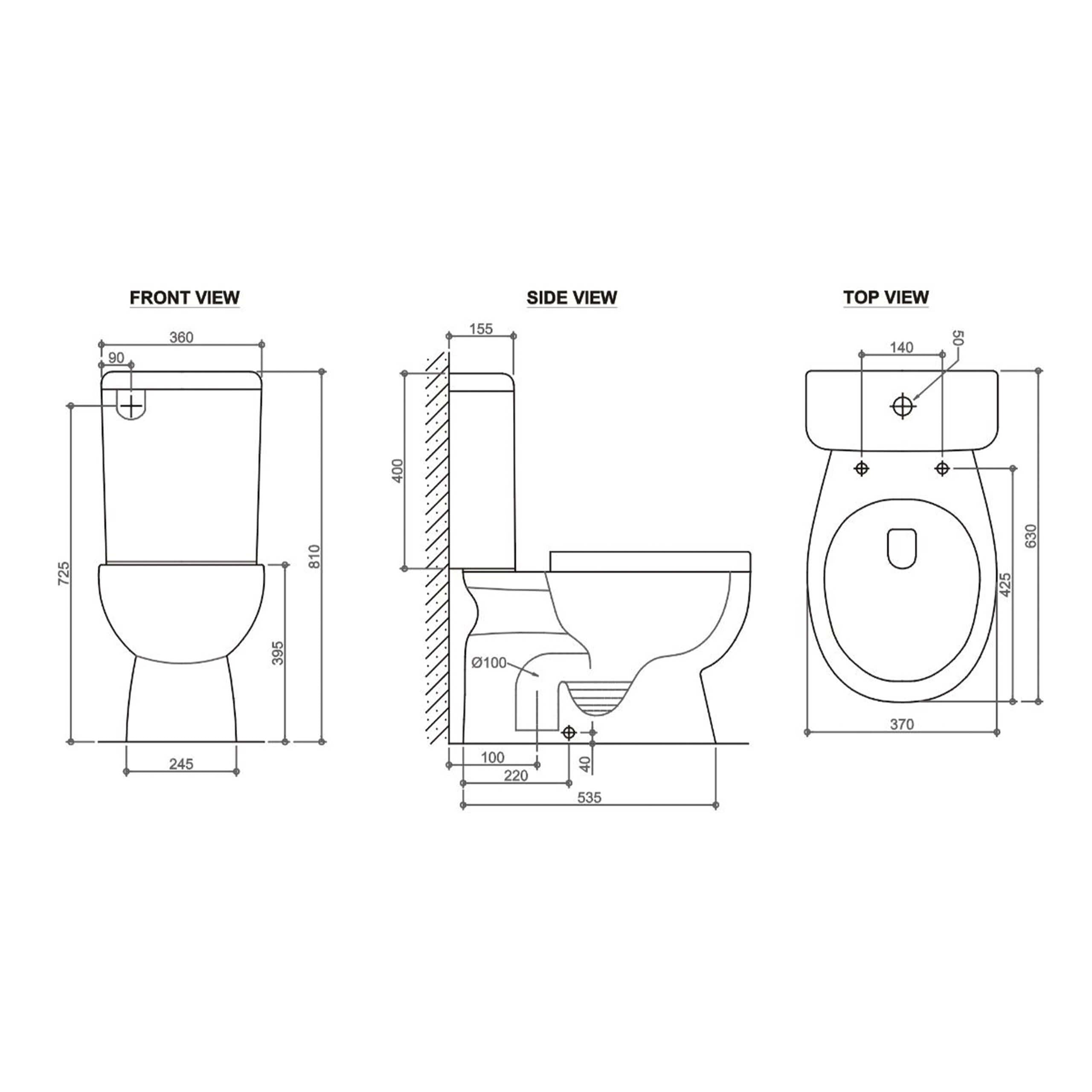 Premium Massa Toilet Suite S-Trap - Modern Water-Saving Bathroom Fixture for Home & Commercial Use | Ideal for Small Spaces & Renovation Projects