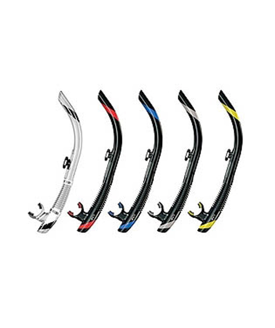Atomic Aquatics SV1 Self Draining Flex Purge Snorkel - Comfortable Scuba Diving Snorkel for Clear Underwater Breathing - Perfect for Ocean Swimming, Snorkeling, and Water Sports