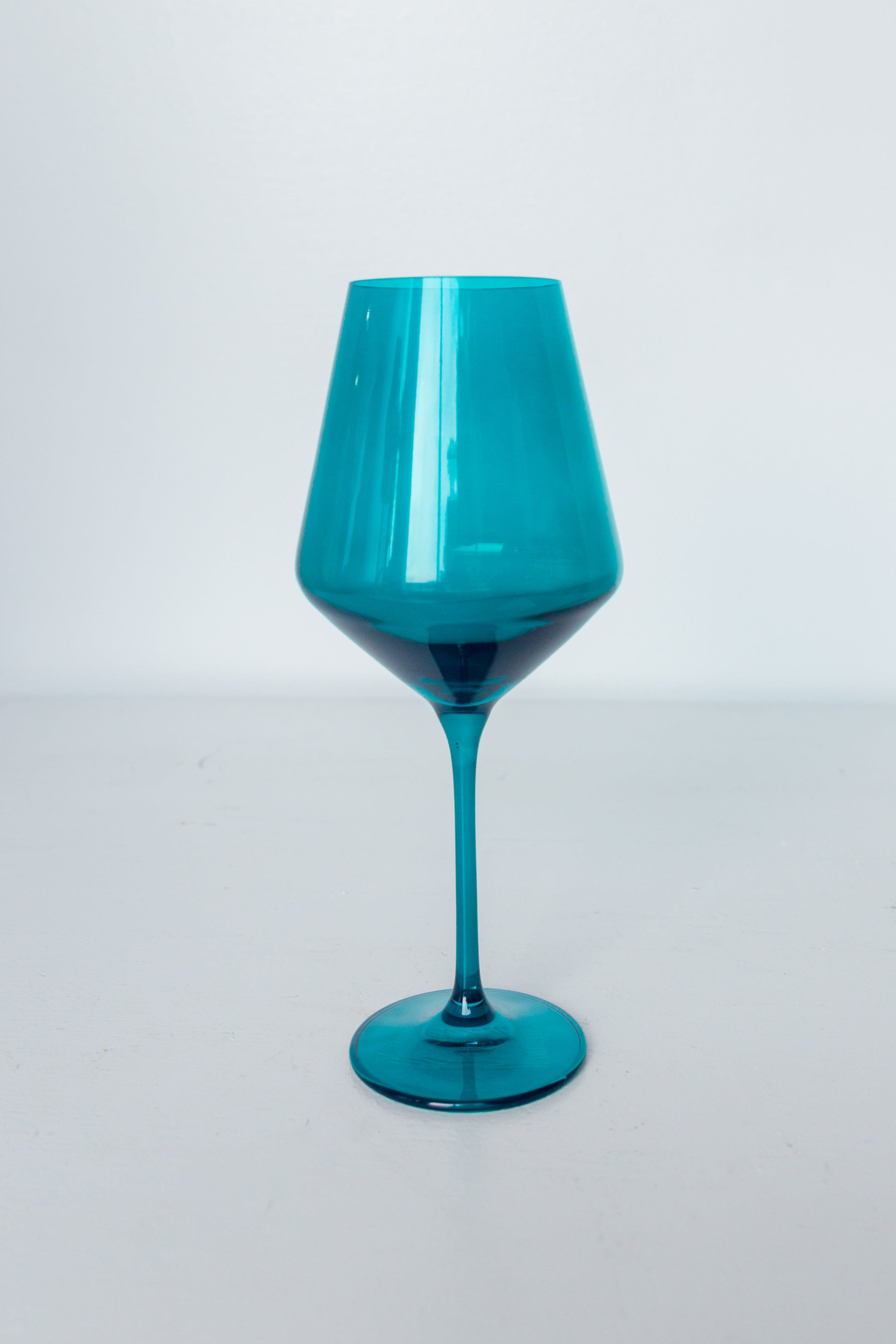 Estelle Teal Wine Glasses Set of 2 - Elegant Stemware for Red & White Wine - Perfect for Dinner Parties & Romantic Date Nights