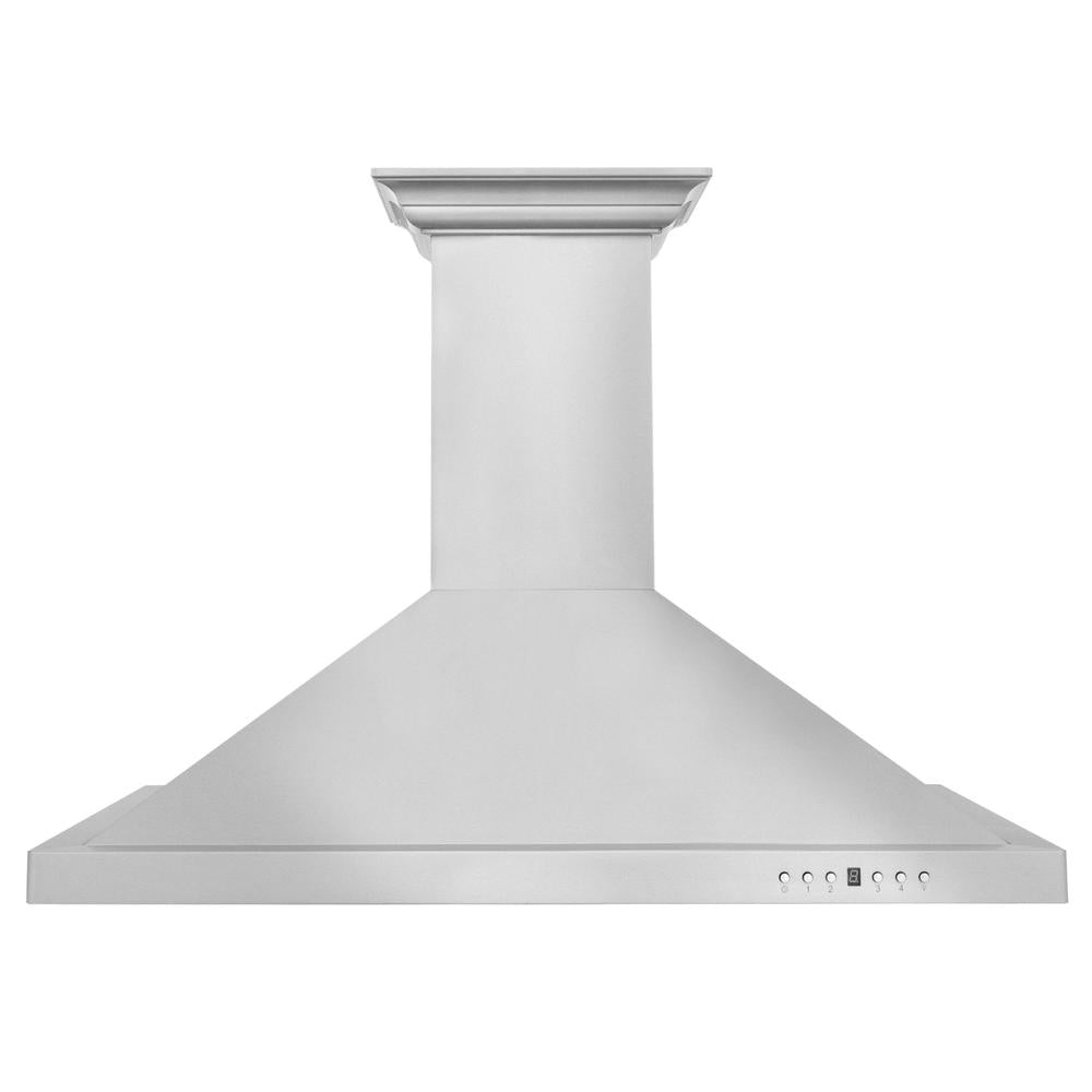 ZLINE CrownSound Ducted Vent Wall Mount Range Hood - Stainless Steel with Built-in Bluetooth Speakers (KBCRN BT) | Modern Kitchen Ventilation for Cooking & Entertainment