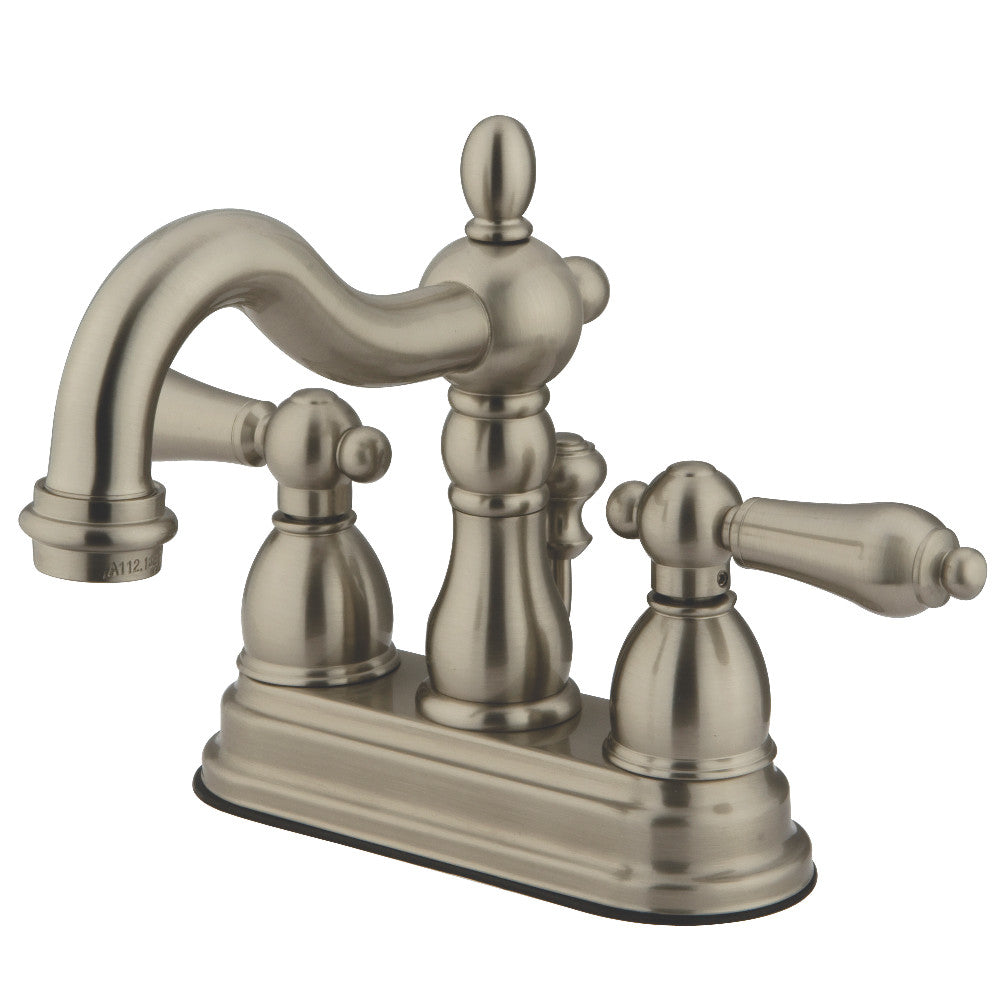 Kingston Brass KB1605AL Heritage 4-Inch Centerset Bathroom Faucet - Polished Brass Finish, Single Handle Water-Saving Design for Sink Vanity, Perfect for Modern and Traditional Bathrooms