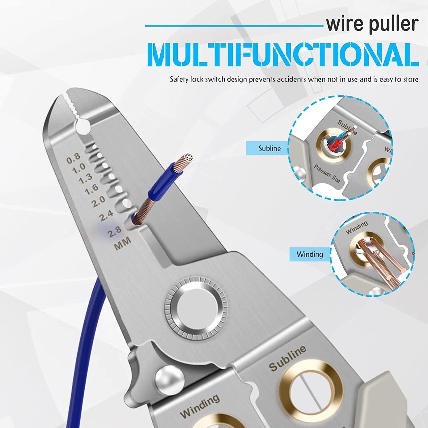 6-in-1 Multifunction Electrician Wire Plier Tool - Stripping, Cutting, Crimping for Electrical Work