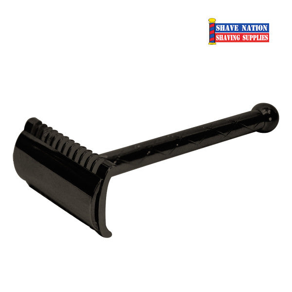 Fatip Retro Razor - Black Nickel Open Comb Safety Razor for Men | Classic Wet Shaving & Grooming Kit | Perfect for Travel & Gift Giving