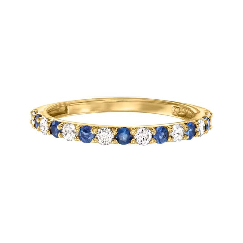 Kaius Jewels 925 Sterling Silver London Blue Topaz & White Topaz Eternity Band Ring for Women | Elegant Wedding, Anniversary, or Gift Jewelry