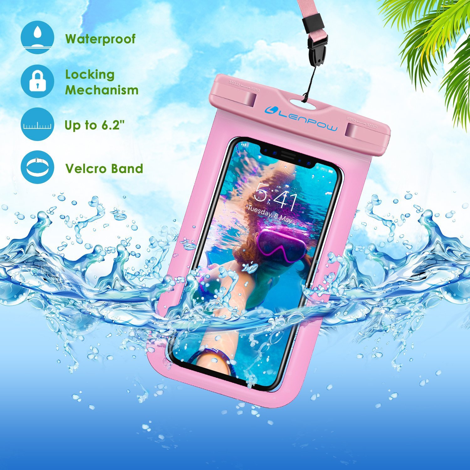 Waterproof Phone Pouch 4 Pack - Underwater Dry Bag with Lanyard for iPhone 15 14 13 Pro Max/SE, Samsung Galaxy S23 S24/Note (Fits Up to 7.5 Inch Phones) - Perfect for Swimming, Beach, Kayaking & Outdoor Activities