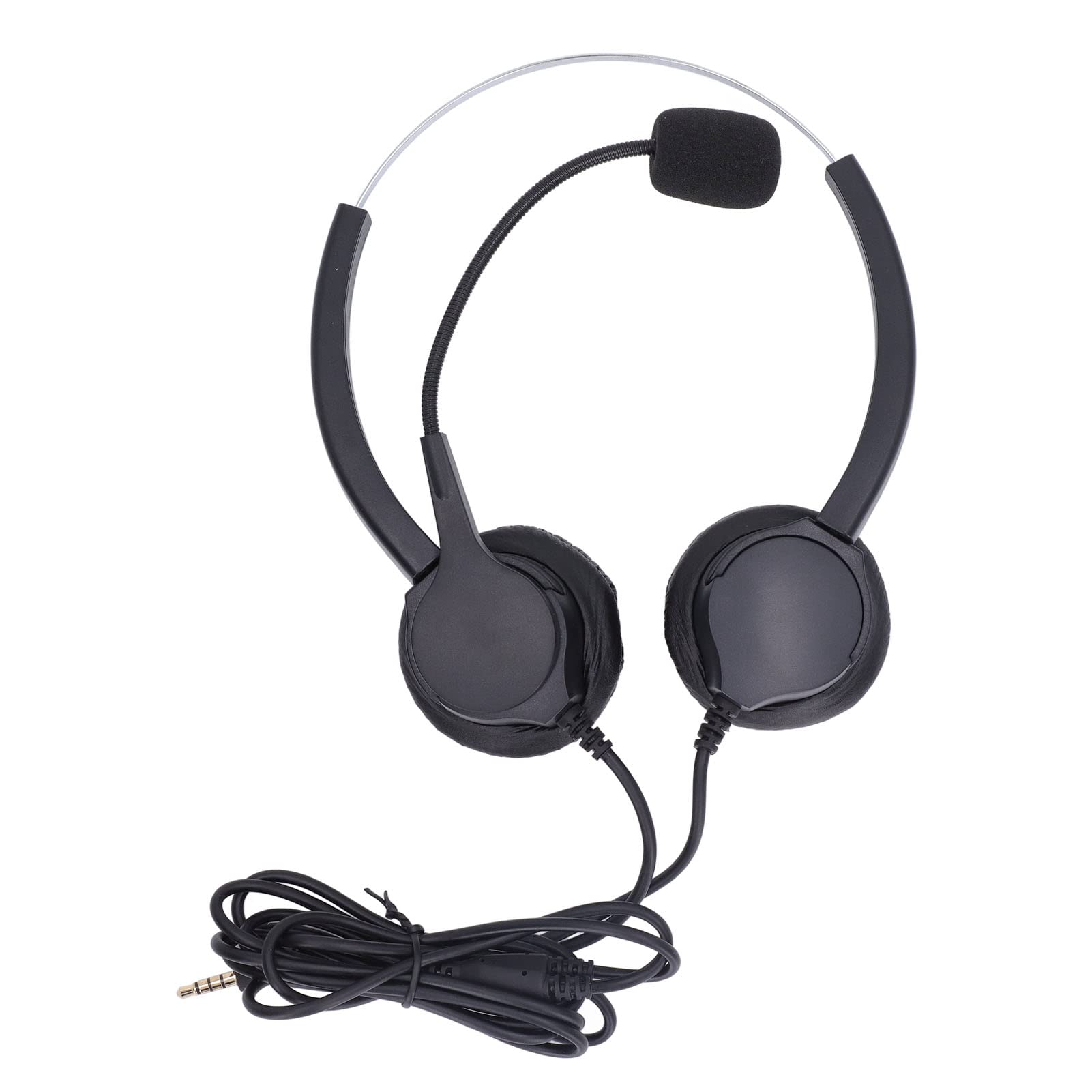 Ciciglow Wired Customer Service Headset with Noise Canceling - Adjustable Manganese Steel Headband, Rotatable Boom Microphone - Perfect for Business, Office, Call Center & Customer Service - Ideal for Long Work Shifts & Professional Calls