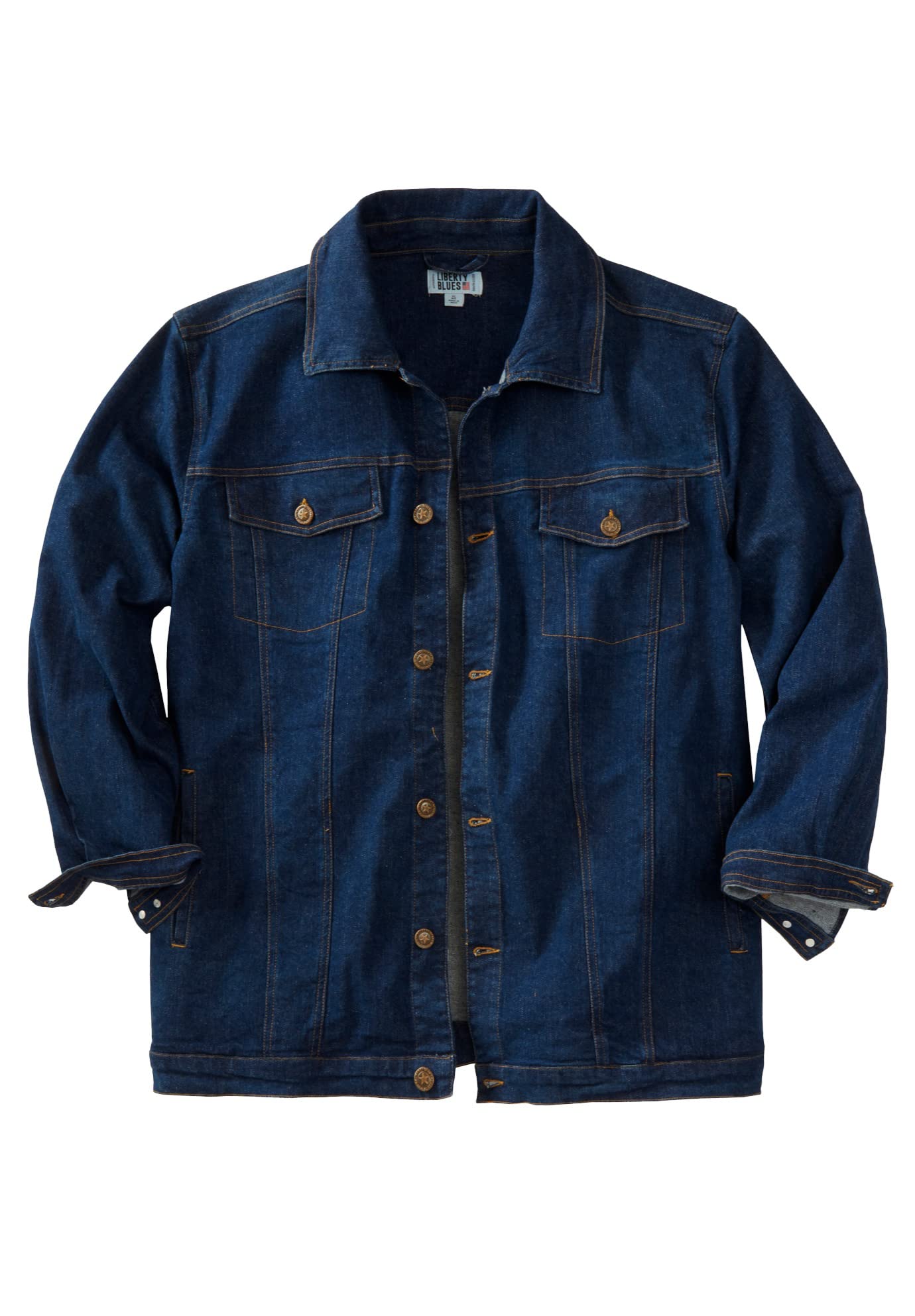 KingSize Men's Big & Tall Denim Jacket - Liberty Blues | Comfortable Stretch Denim for Casual Wear & Outdoor Activities