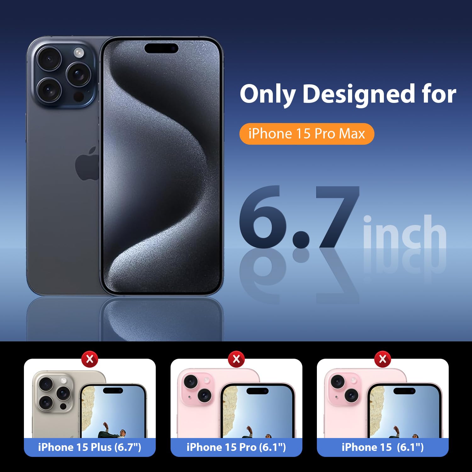 Mkeke Clear iPhone 15 Pro Max Case | Military-Grade Drop Protection | Shockproof Slim Phone Cover | Anti-Yellowing | 2023 Model | Perfect for Outdoor Activities & Daily Use