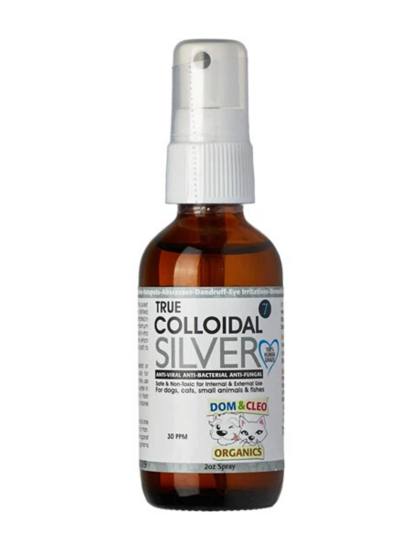 Dom & Cleo Colloidal Silver Spray for Dogs & Cats - 2oz (59ml) | Natural Wound Care & Skin Relief | Perfect for Hot Spots, Allergies & Minor Cuts | Safe Pet First Aid Solution