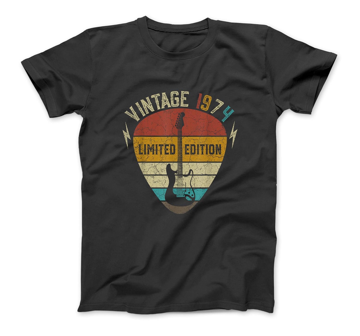 Vintage 1974 Limited Edition Guitar Lover T-Shirt & Hoodie - 50th Birthday Gift for Men & Women - Black Long Sleeve Sweatshirt - Perfect for Concerts, Music Festivals & Rock Fans