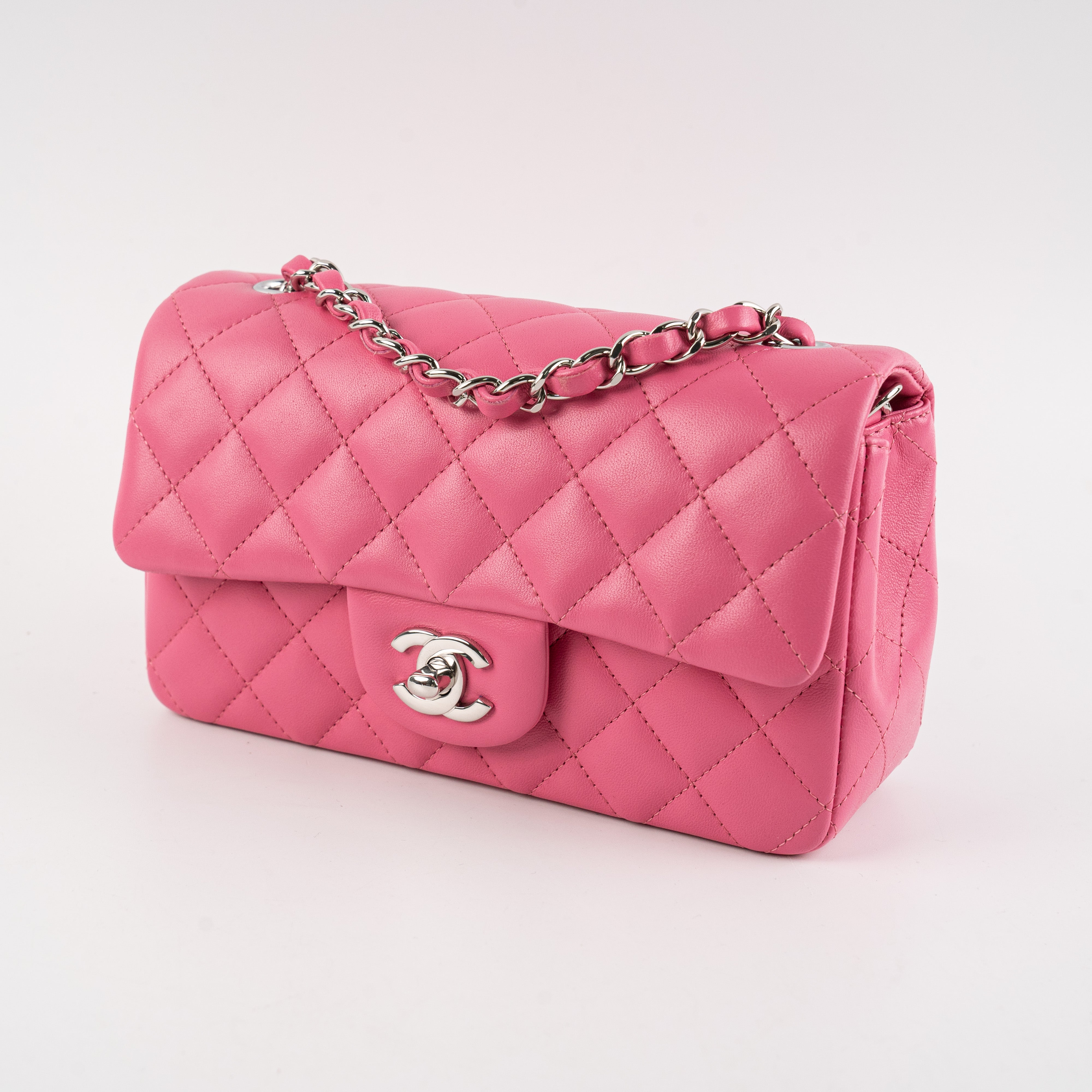 Chanel Mini Rectangle Lambskin Pink Crossbody Bag - Luxury Designer Handbag for Women | Perfect for Date Night, Parties & Special Occasions