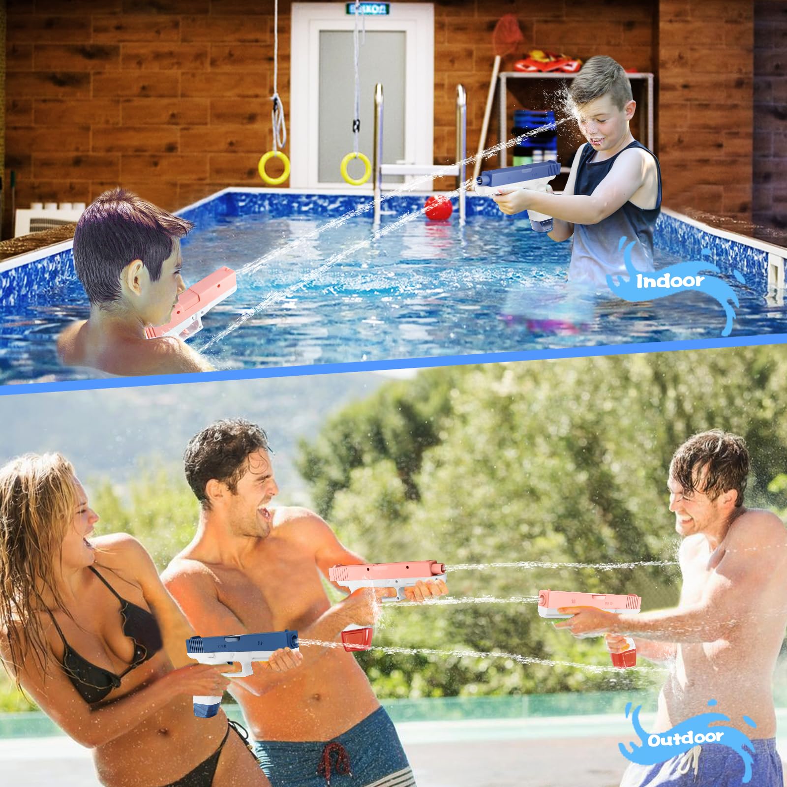 2 Pack Ladybug Water Gun Toys for Kids - Summer Outdoor Water Squirt Guns for Pool, Beach, Backyard Fun - Non-Electric Water Play with 4 x 50cc Water Inlets - Perfect for Birthday Parties, Water Fights, and Outdoor Activities