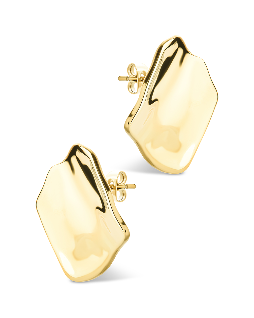 Vivien Sterling Silver Molten Square Statement Stud Earrings - Elegant & Bold Fashion Jewelry for Women, Perfect for Parties, Weddings & Everyday Wear