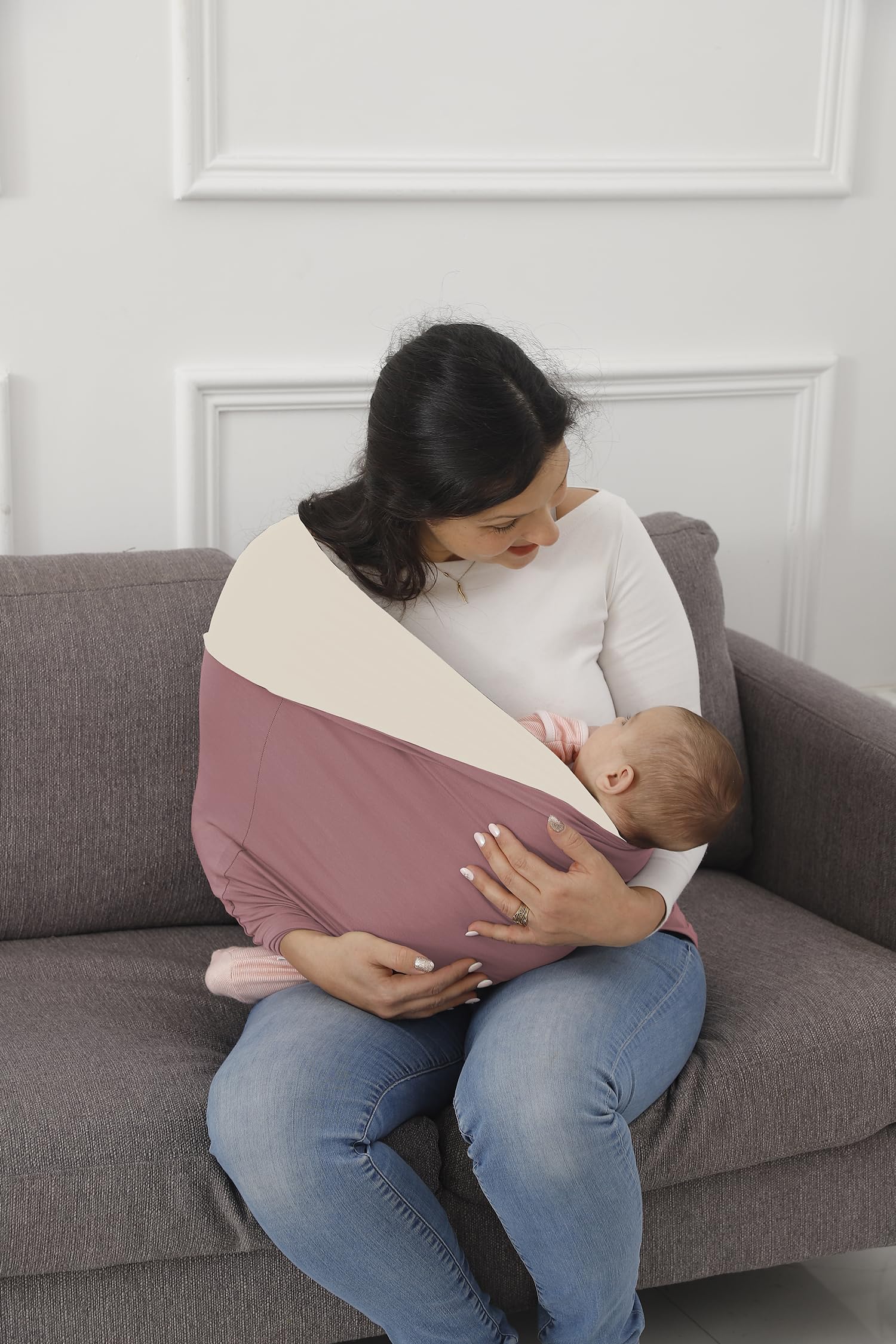 **Soft & Stretchy Baby Wrap Carrier - Reversible Bonding Comforter for Newborns & Infants up to 35 lbs | Hands-Free Baby Sling for Nursing, Shopping & Outdoor Adventures**