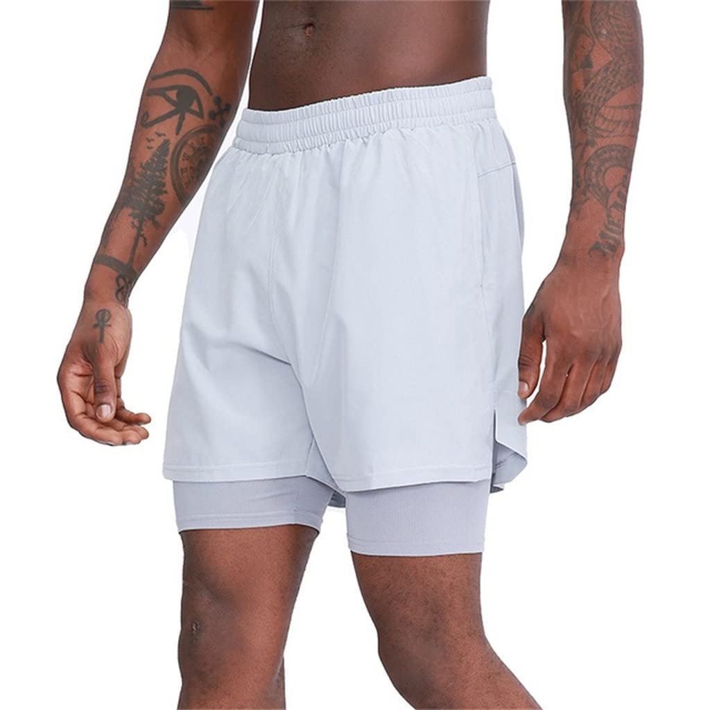 Men's Quick-Dry Mesh Basketball Shorts - 2-in-1 Double Layer Sports Shorts for Fitness & Training - Breathable XXL Athletic Pants (Color A) - Perfect for Gym, Running & Outdoor Activities