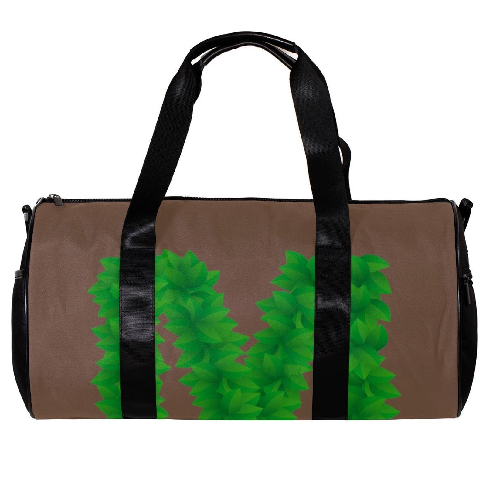 Premium Gym Duffle Bag for Men & Women - Waterproof Overnight Weekender Travel Bag with Leaf Style Letter M Design in Light Brown - Perfect for Workouts, Travel, and Weekend Getaways